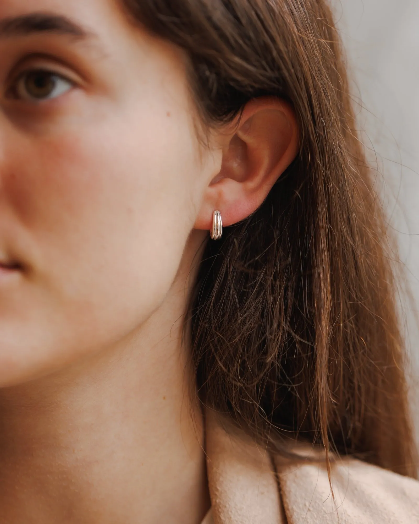 Fluted Huggie Hoops sold by GLDN product image thumbnail 5