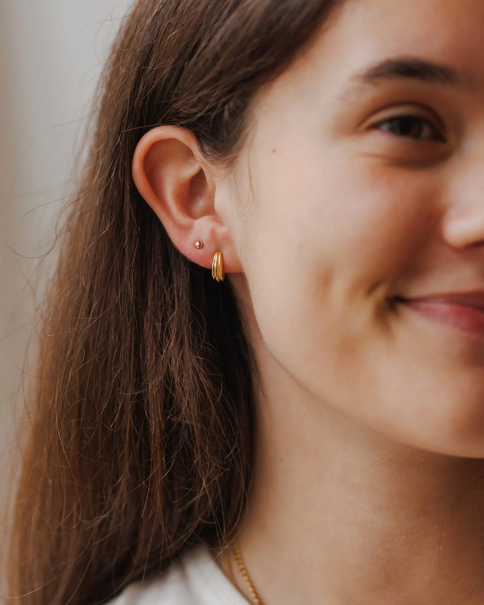 Fluted Huggie Hoops sold by GLDN product image thumbnail 3