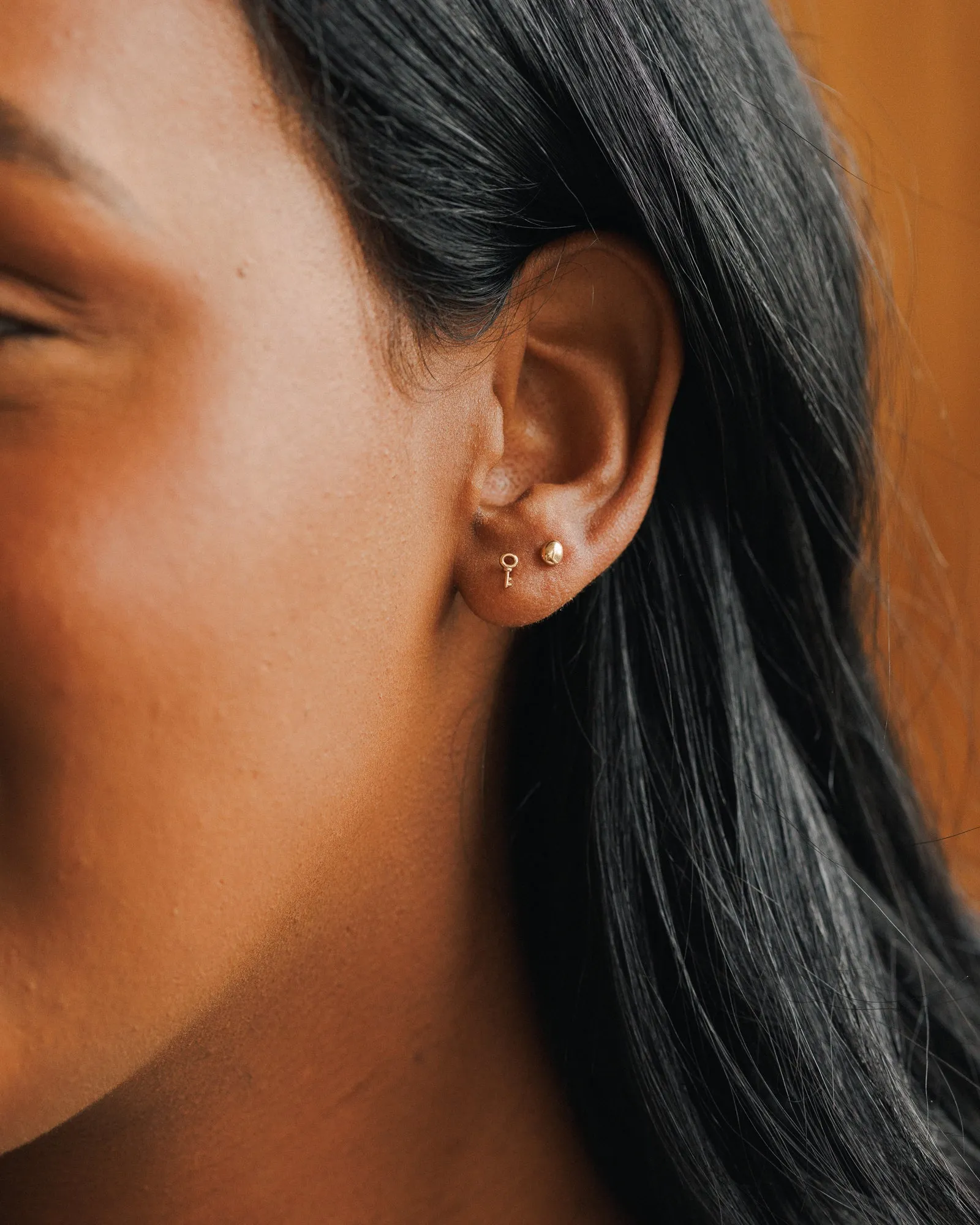 Solid Gold Skeleton Key Studs sold by GLDN product image thumbnail 5