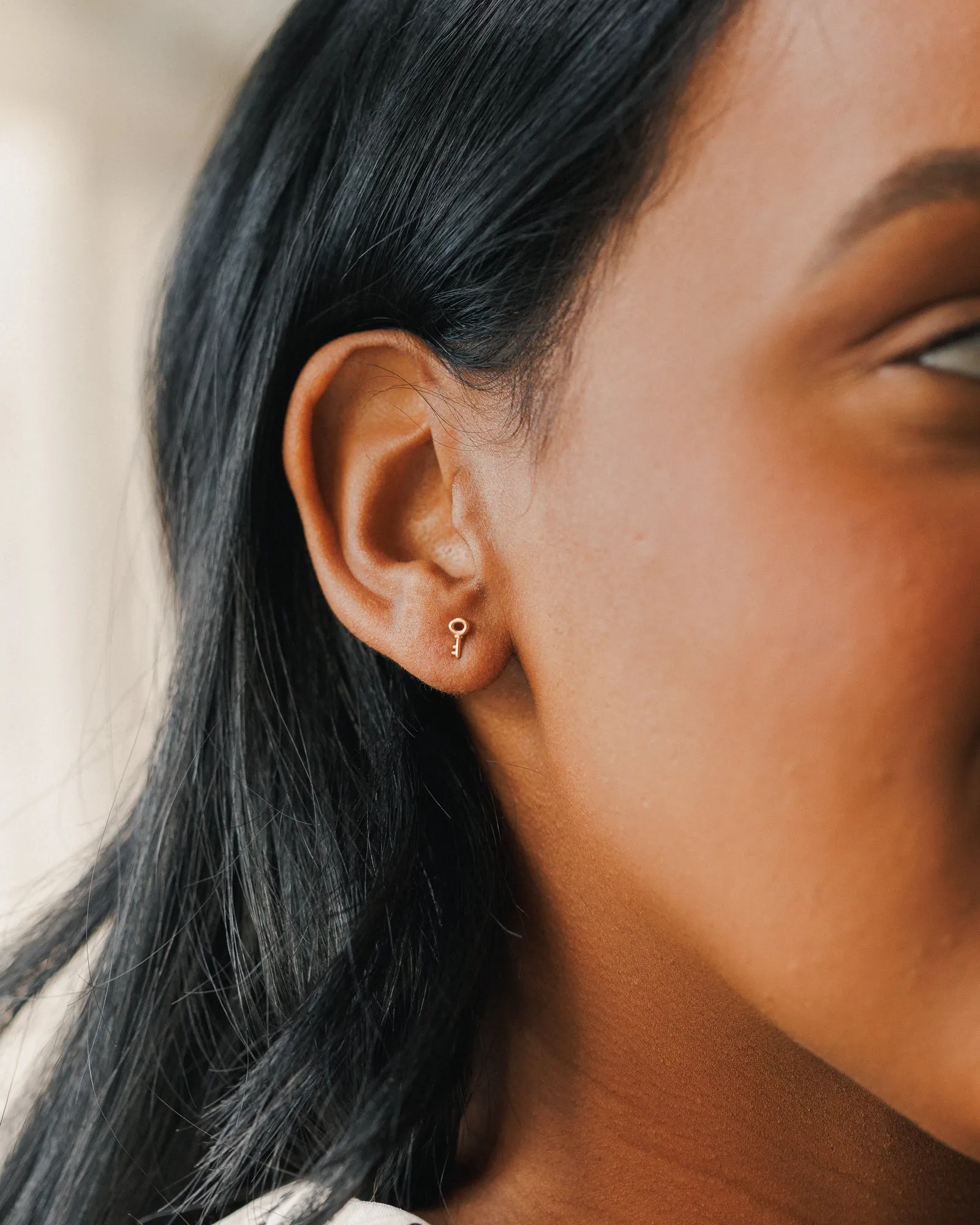 Solid Gold Skeleton Key Studs sold by GLDN product image thumbnail 2