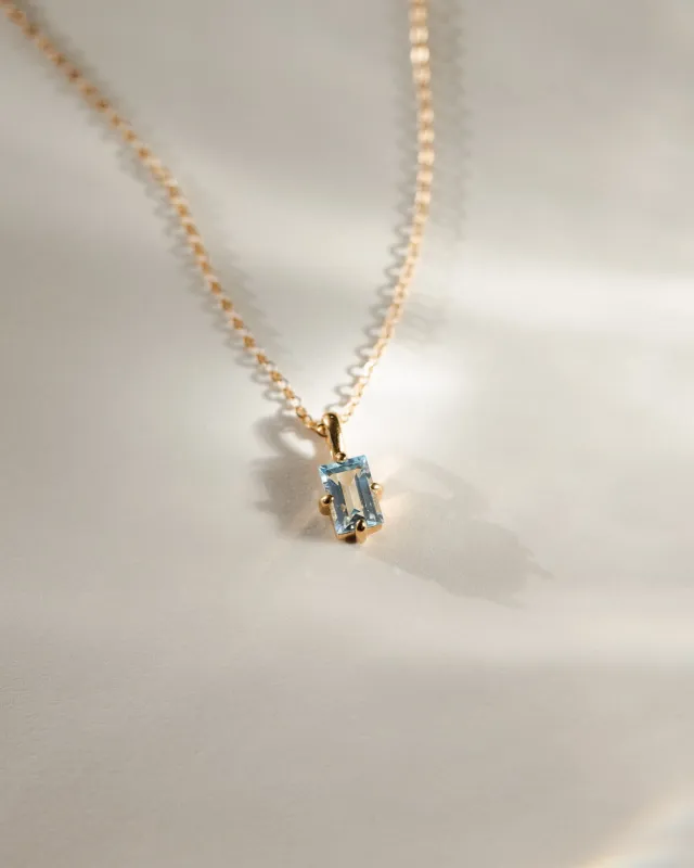 Aquamarine Grand Baguette Necklace made by GLDN