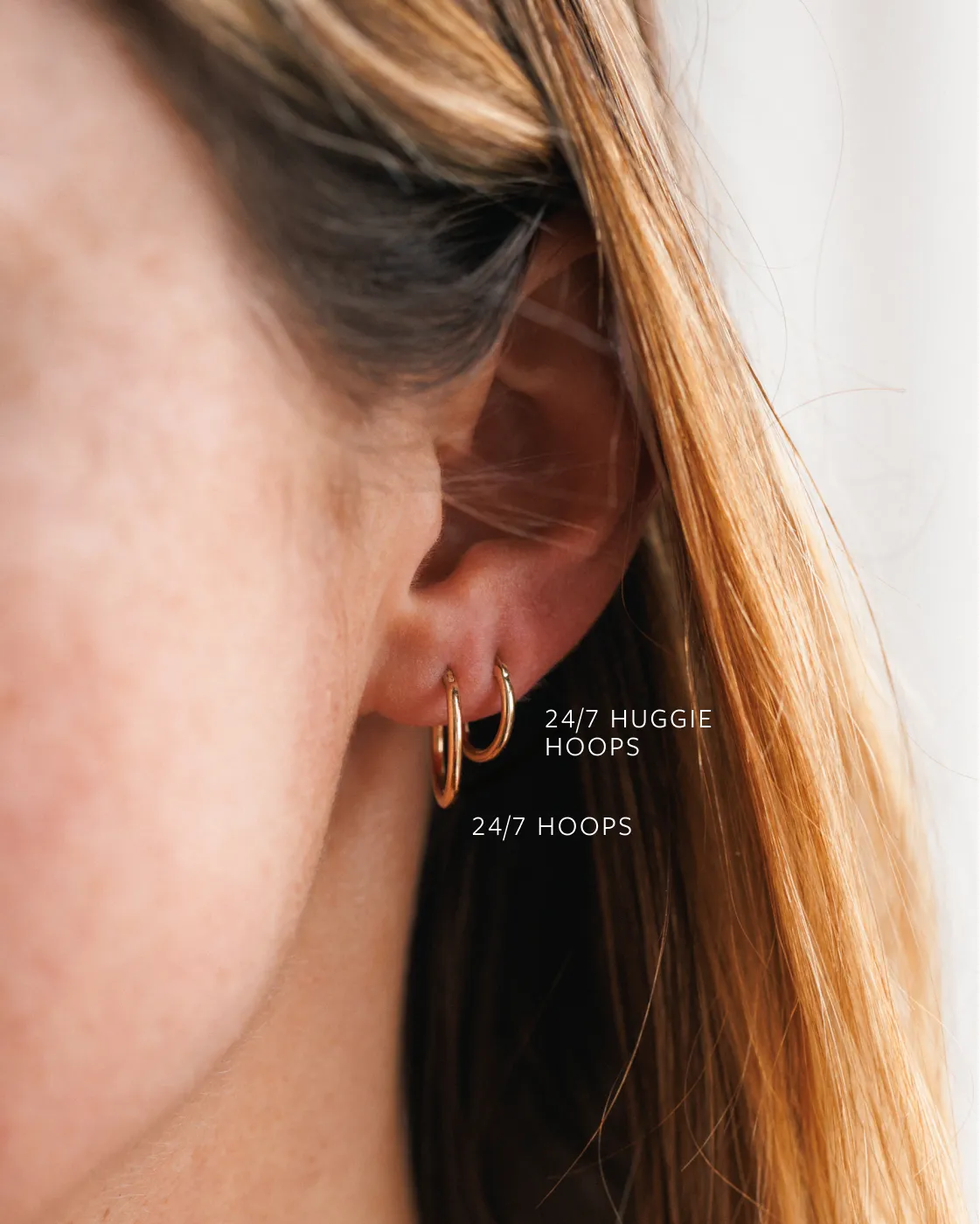 Solid Gold 24/7 Huggie Hoops sold by GLDN product image thumbnail 4