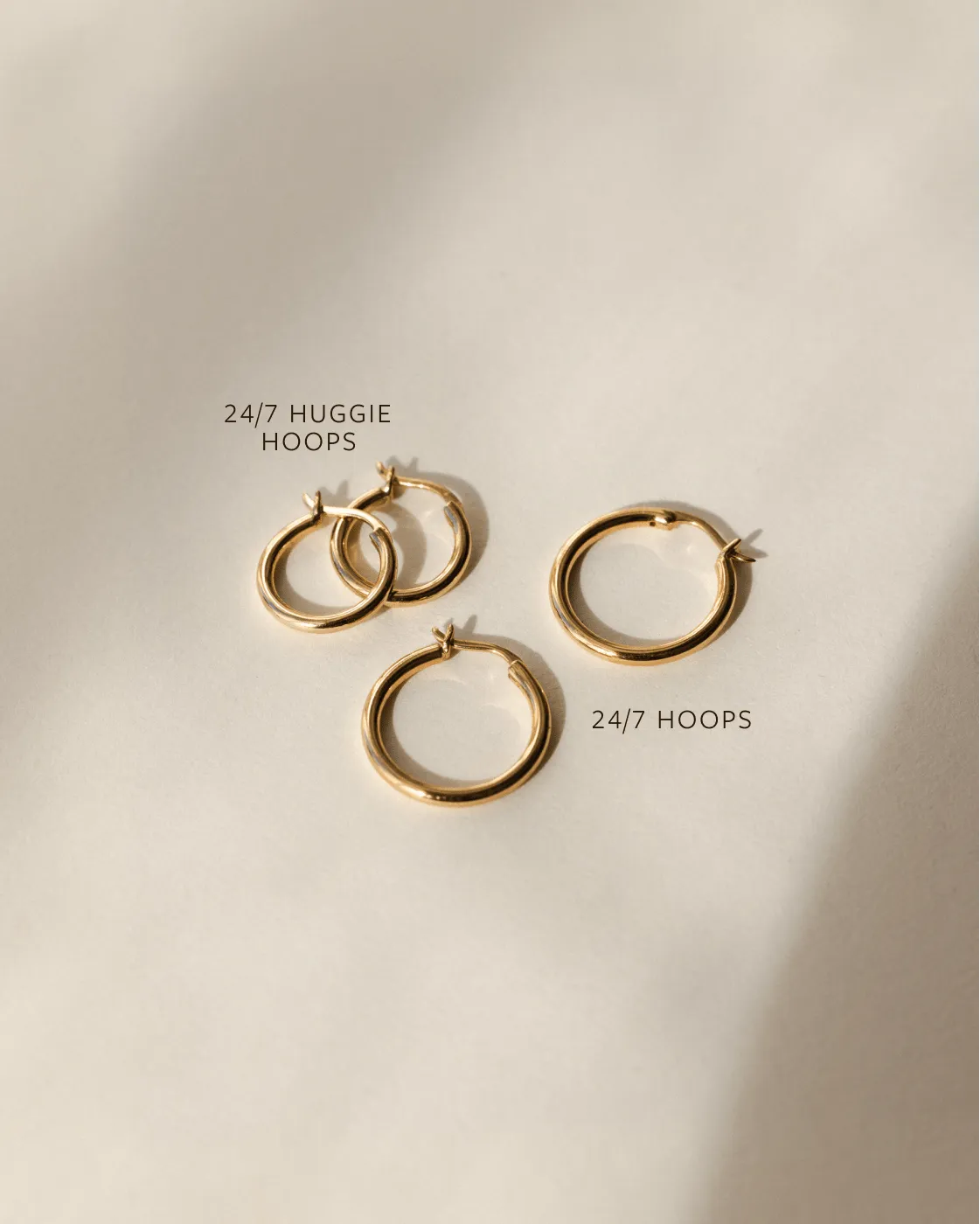 Solid Gold 24/7 Huggie Hoops sold by GLDN product image thumbnail 5