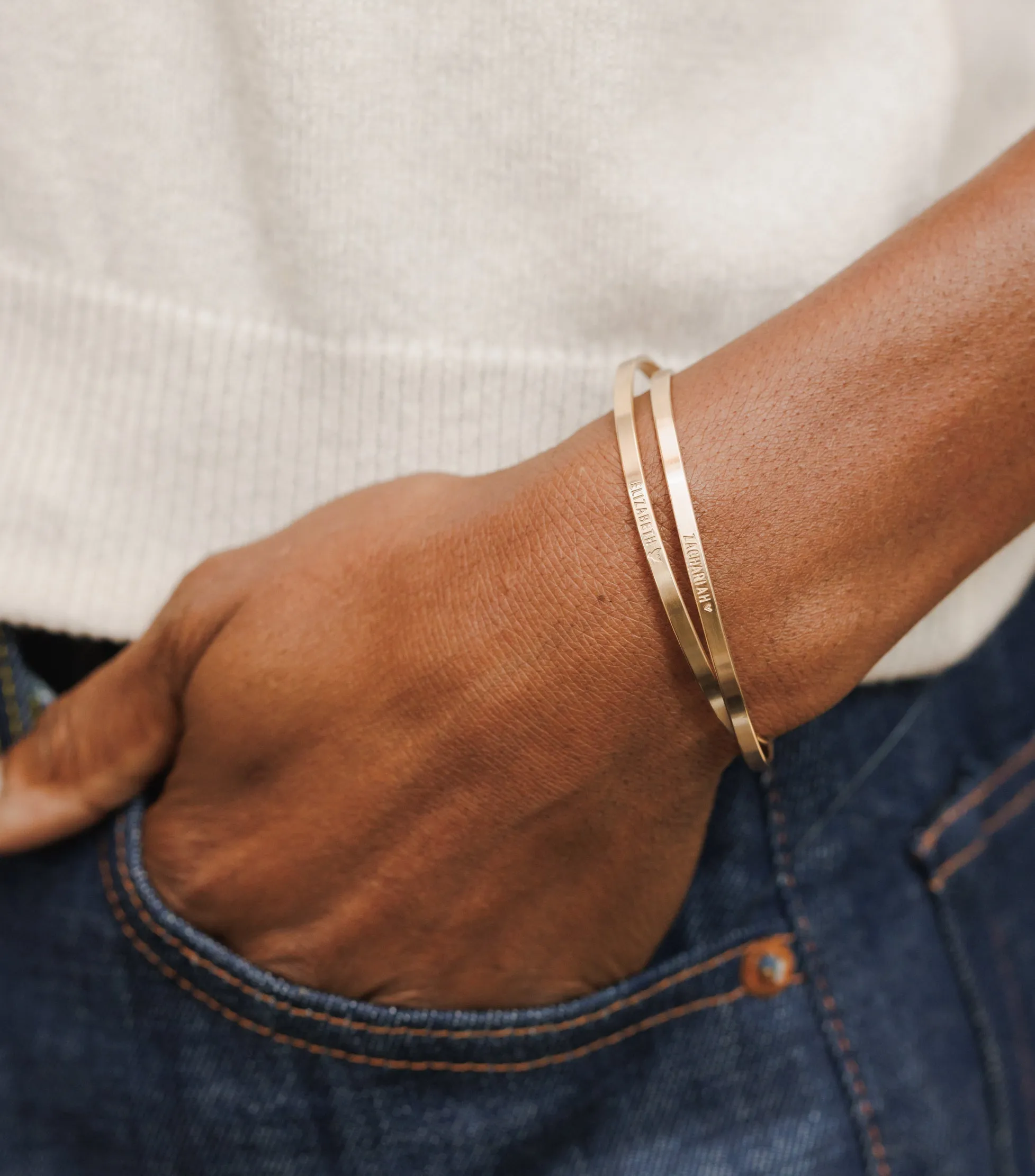 Solid Gold Novel Cuff Bracelet sold by GLDN product image thumbnail 5