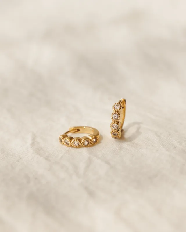 Soirée White Sapphire Hoops sold by GLDN