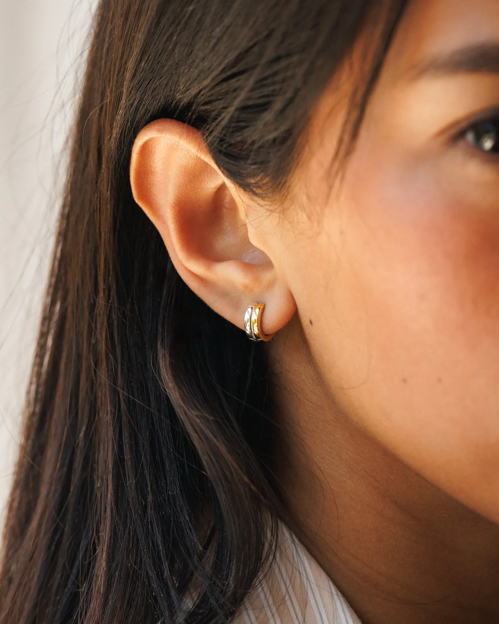 Double Take Huggie Hoops sold by GLDN product image thumbnail 2