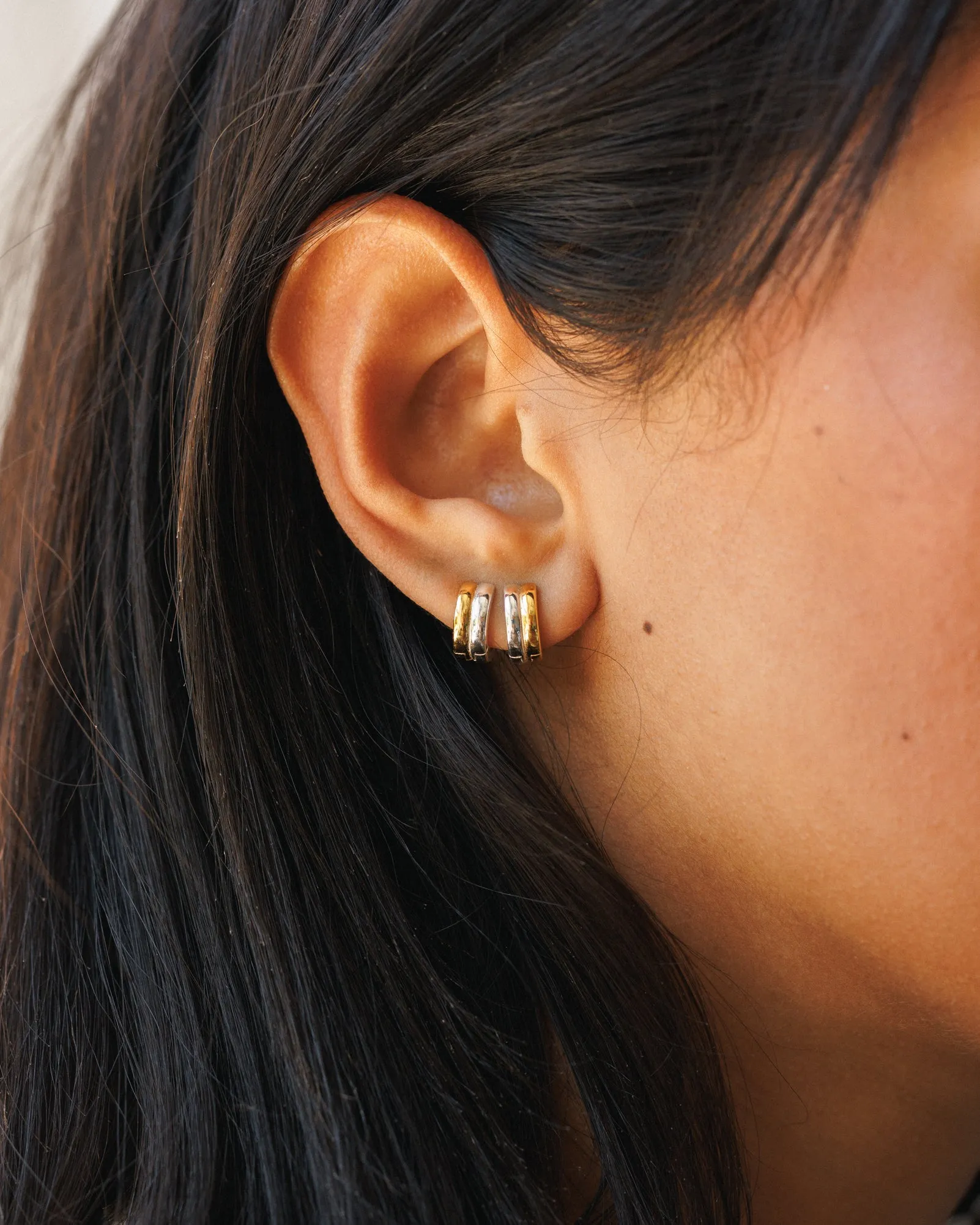 Double Take Huggie Hoops sold by GLDN product image thumbnail 5