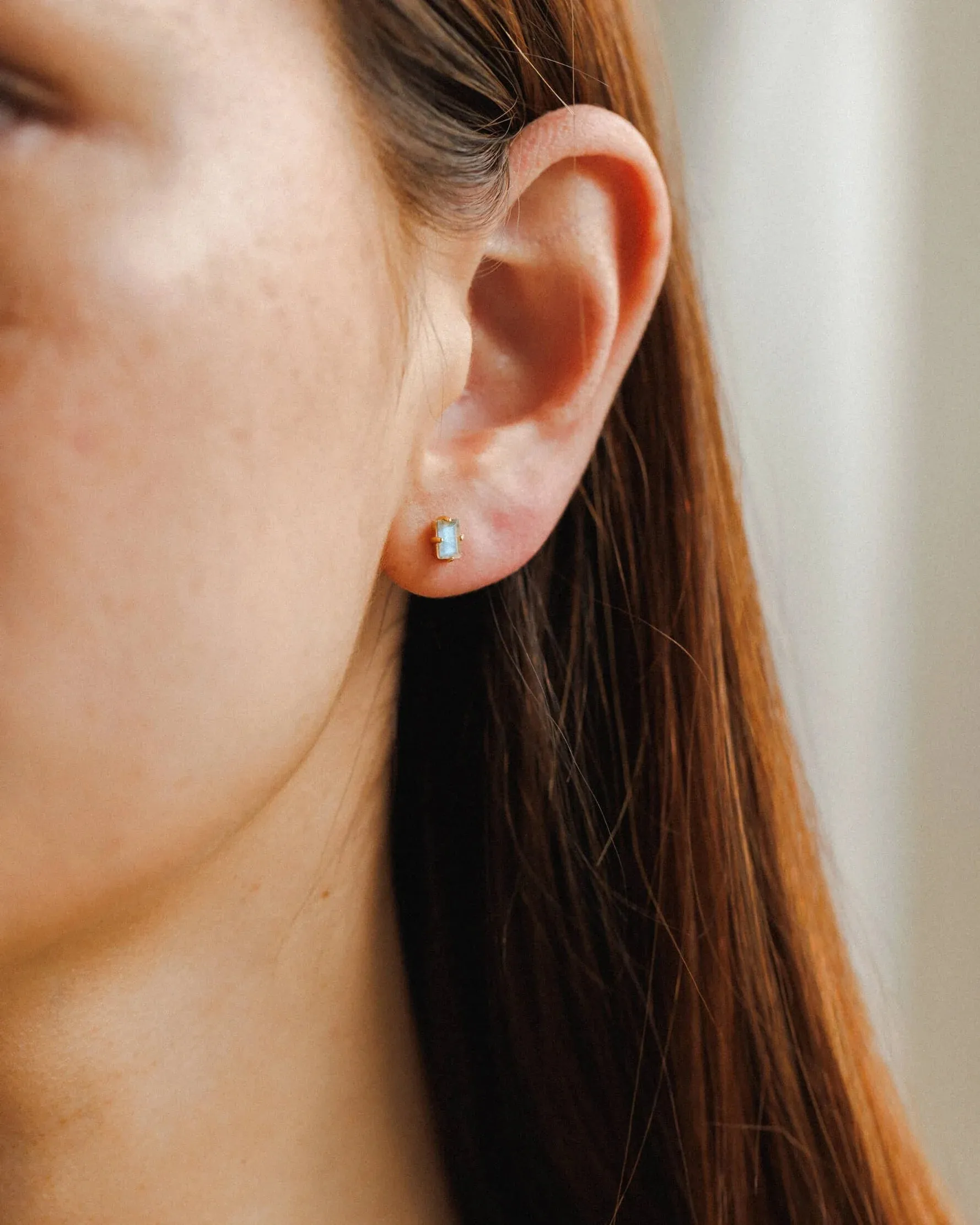 Labradorite Grand Baguette Studs sold by GLDN product image thumbnail 2