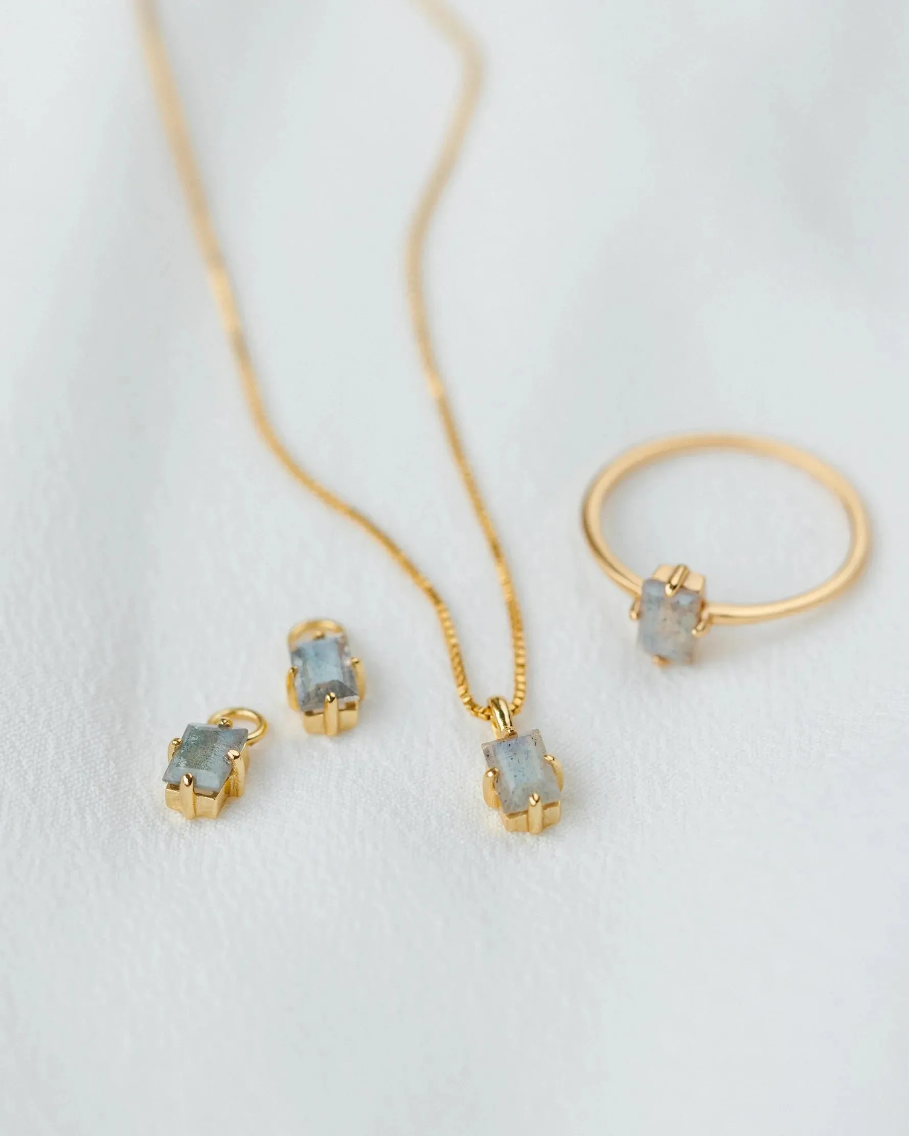 Labradorite Grand Baguette Studs sold by GLDN product image thumbnail 5