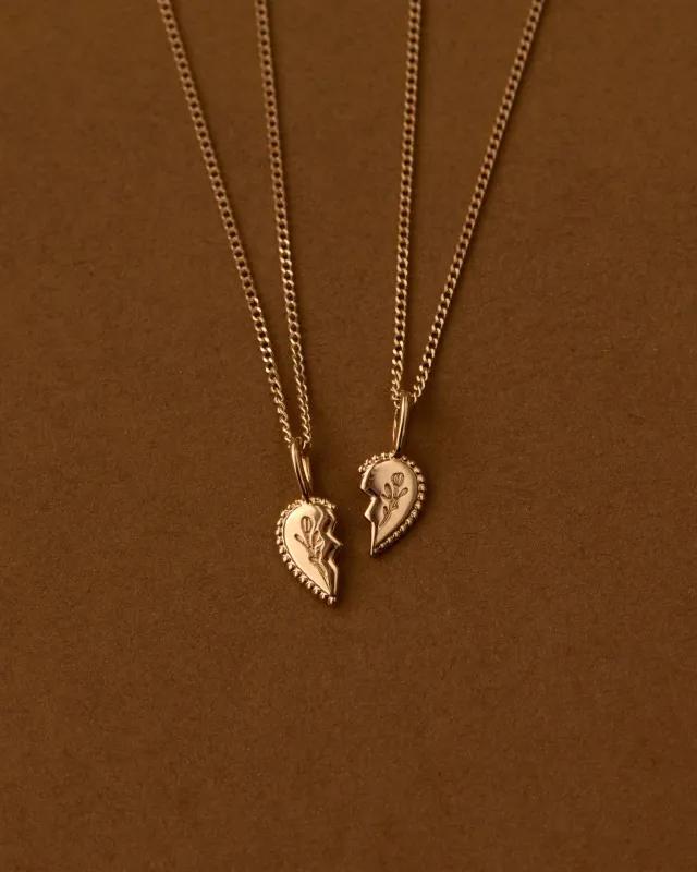 Solid Gold Shared Heart Necklace sold by GLDN
