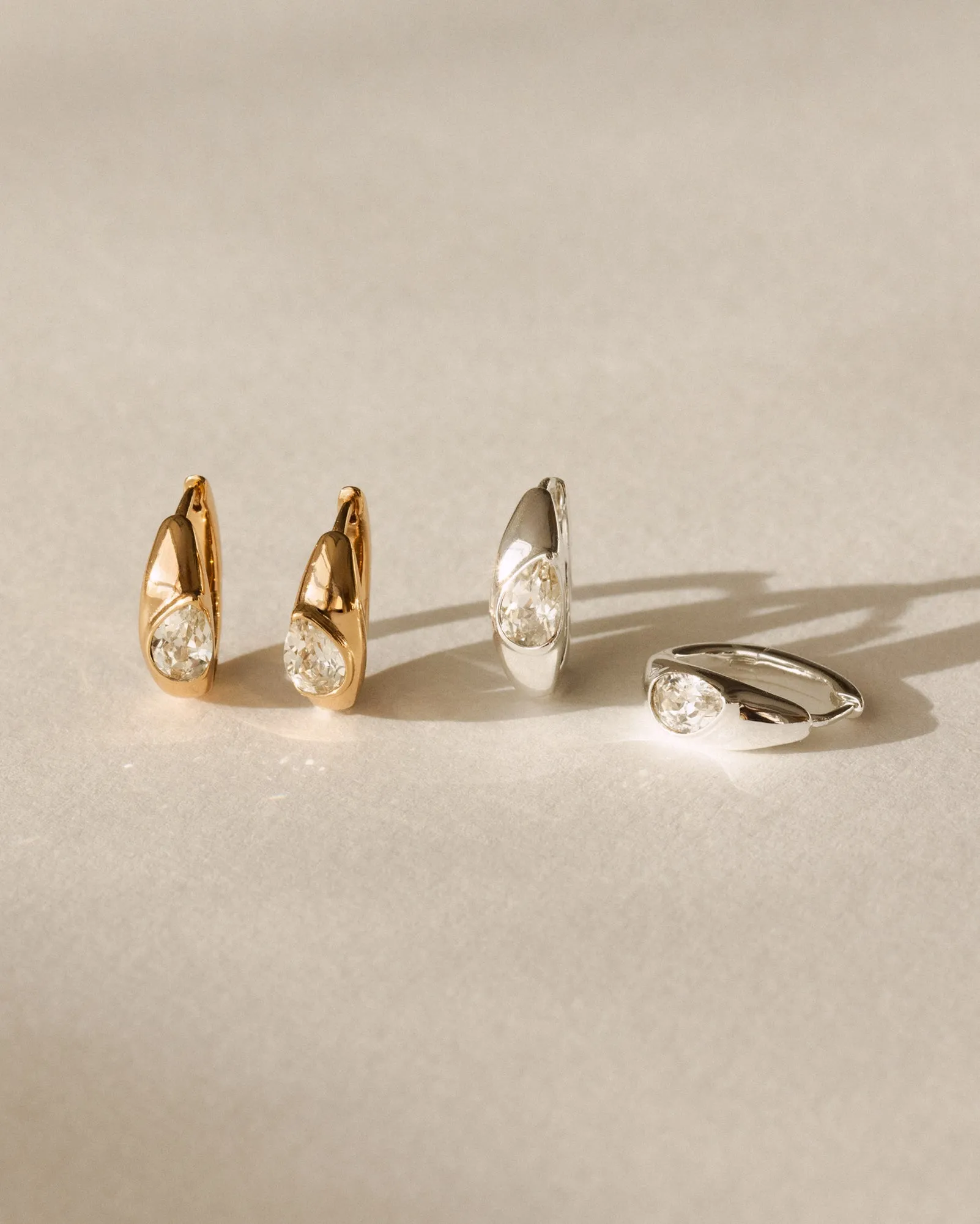 White Sapphire Zephyr Hoops sold by GLDN product image thumbnail 4