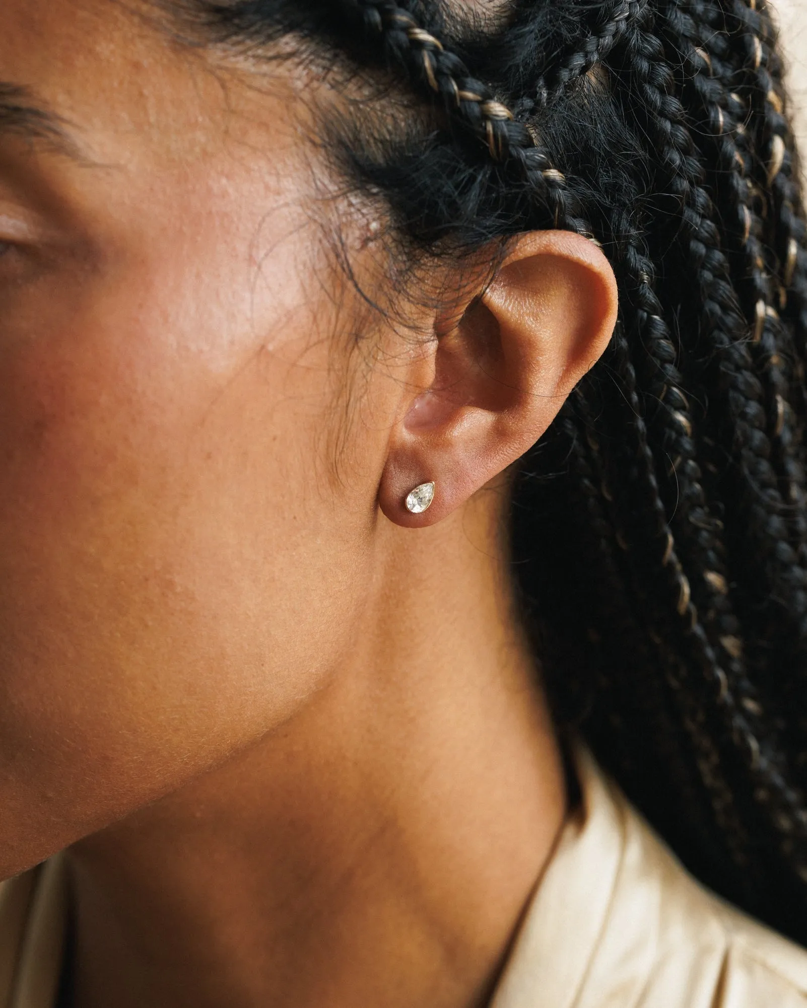 White Sapphire Zephyr Studs sold by GLDN product image thumbnail 3