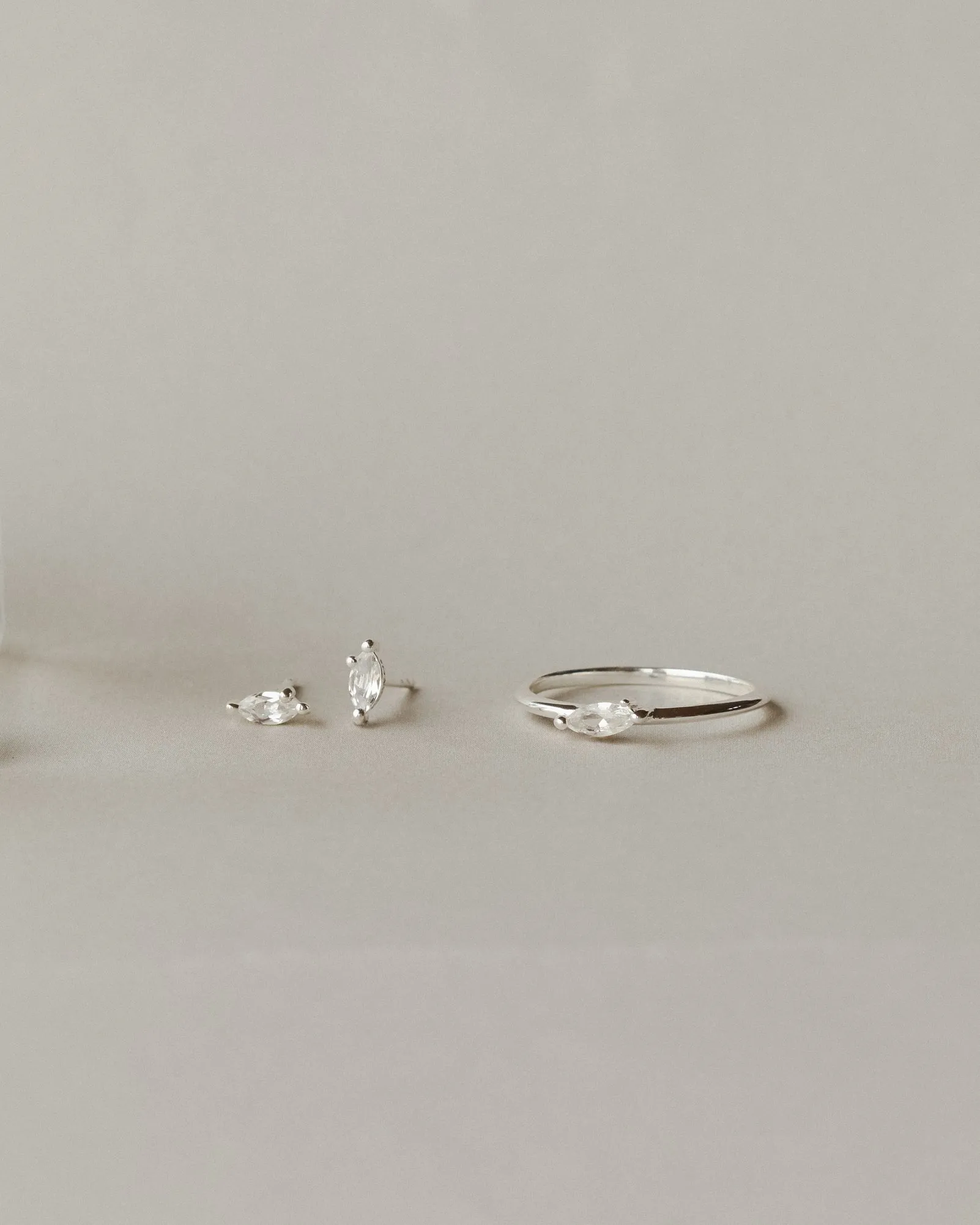 White Sapphire Leaflet Studs sold by GLDN product image thumbnail 3