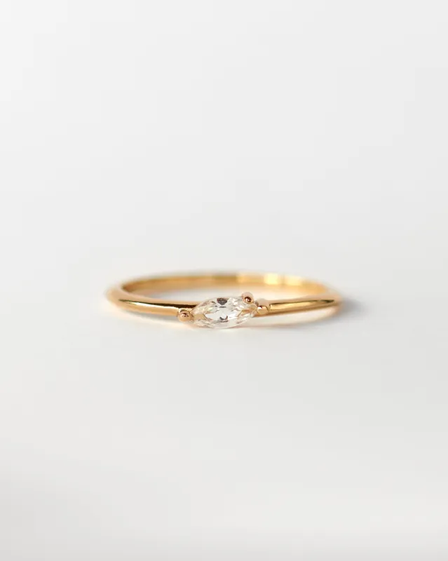 White Sapphire Leaflet Ring sold by GLDN