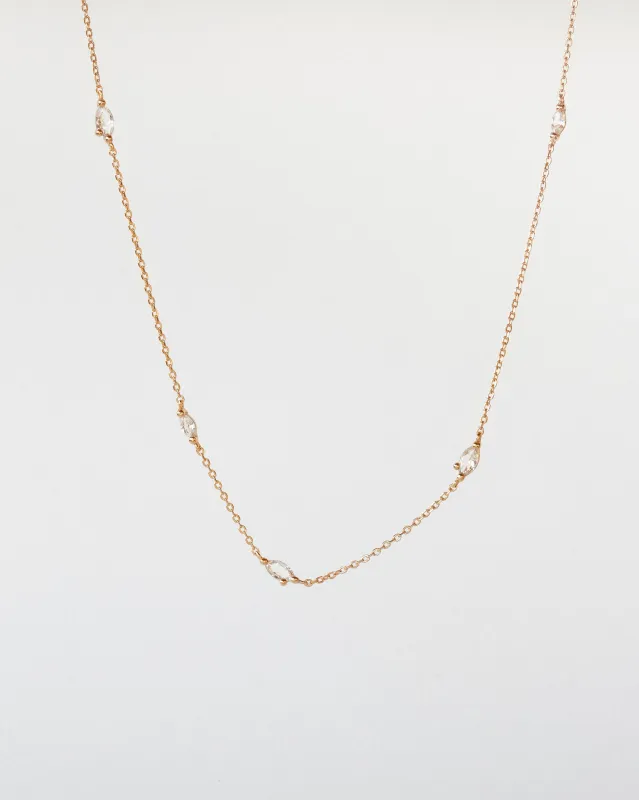 White Sapphire Leaflet Necklace sold by GLDN