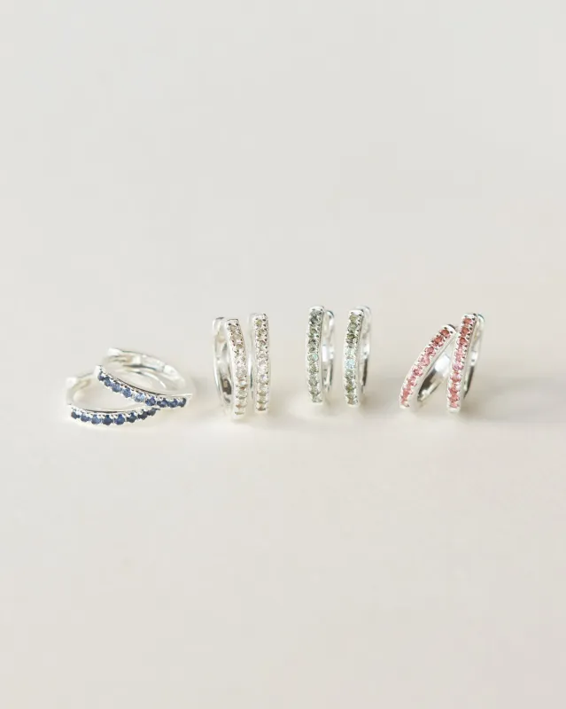 Silver Aura Birthstone Hoops sold by GLDN