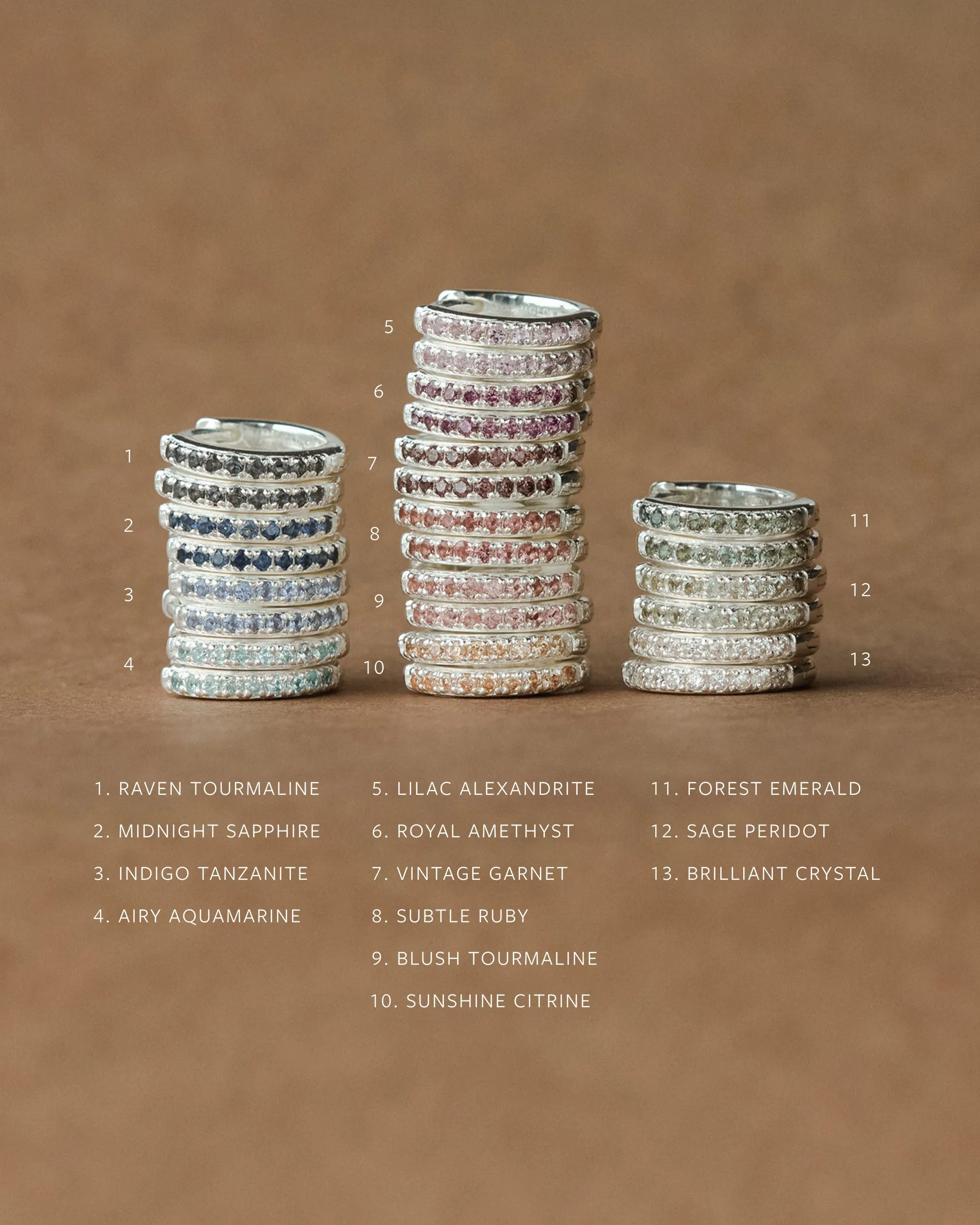 Silver Aura Birthstone Hoops sold by GLDN product image thumbnail 4