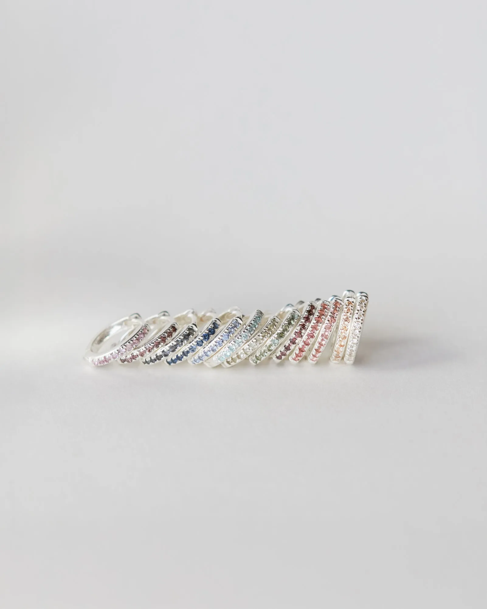 Silver Aura Birthstone Hoops sold by GLDN product image thumbnail 3