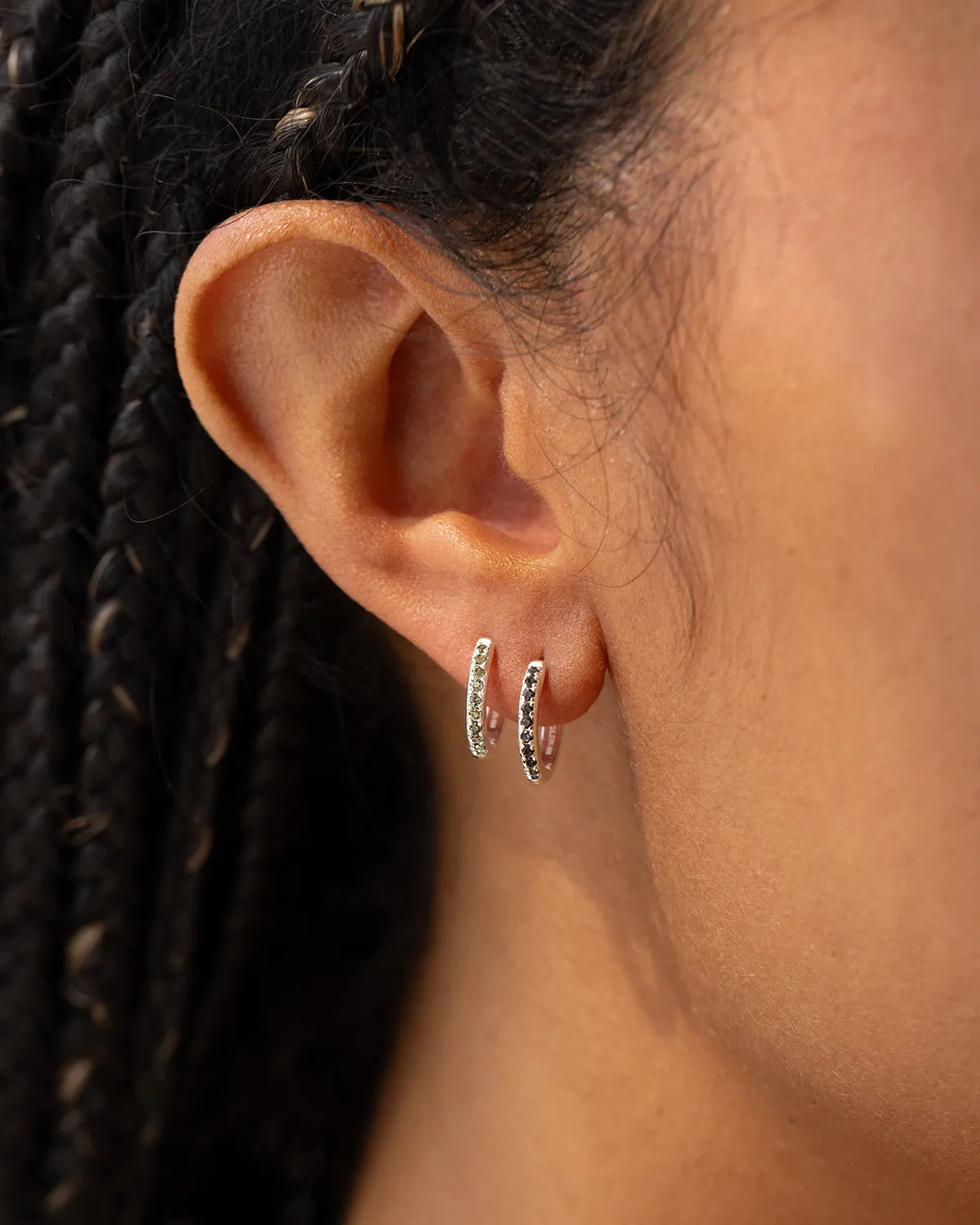 Silver Aura Birthstone Hoops sold by GLDN product image thumbnail 2