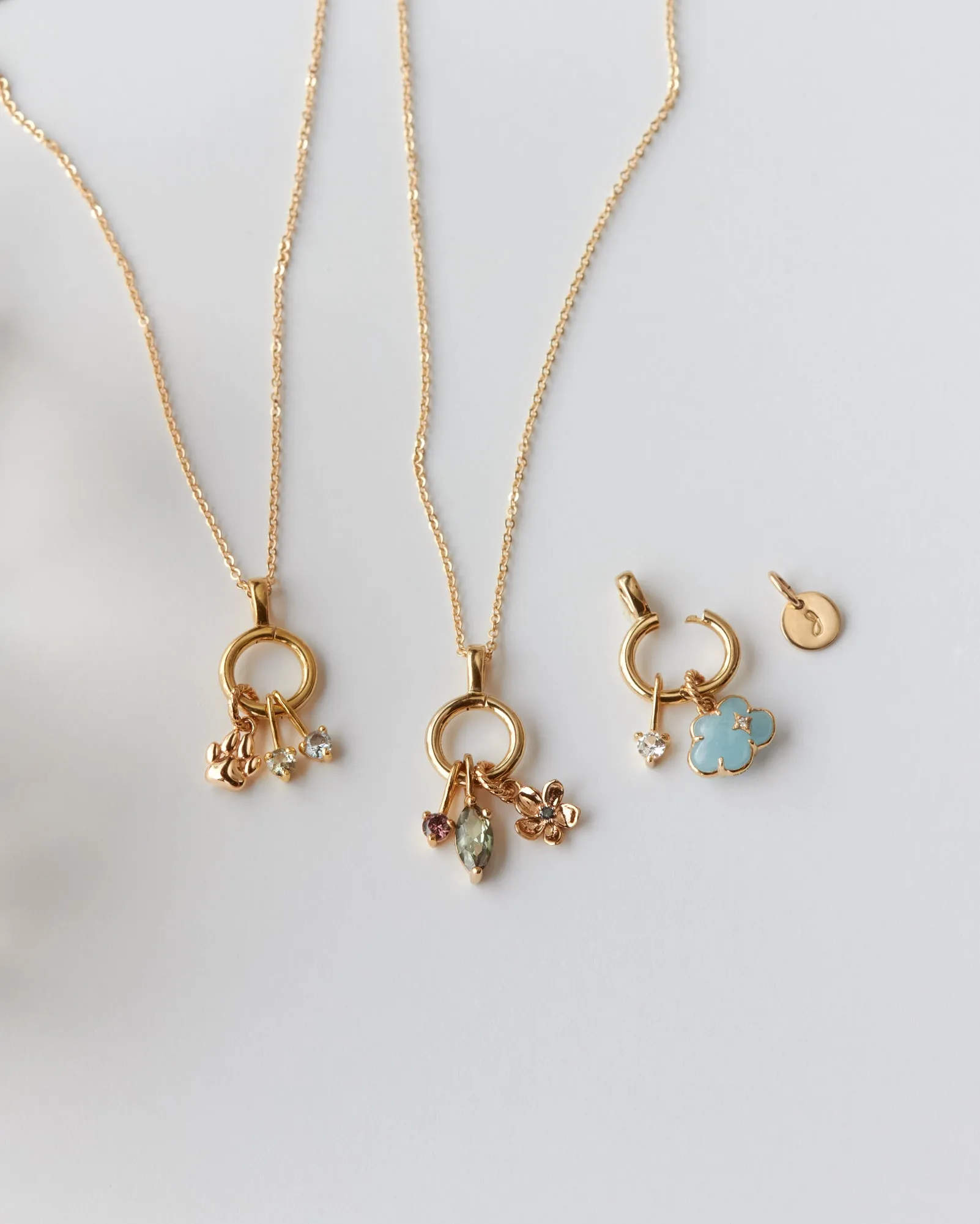 Solid Gold Charm Collector Necklace sold by GLDN product image thumbnail 3