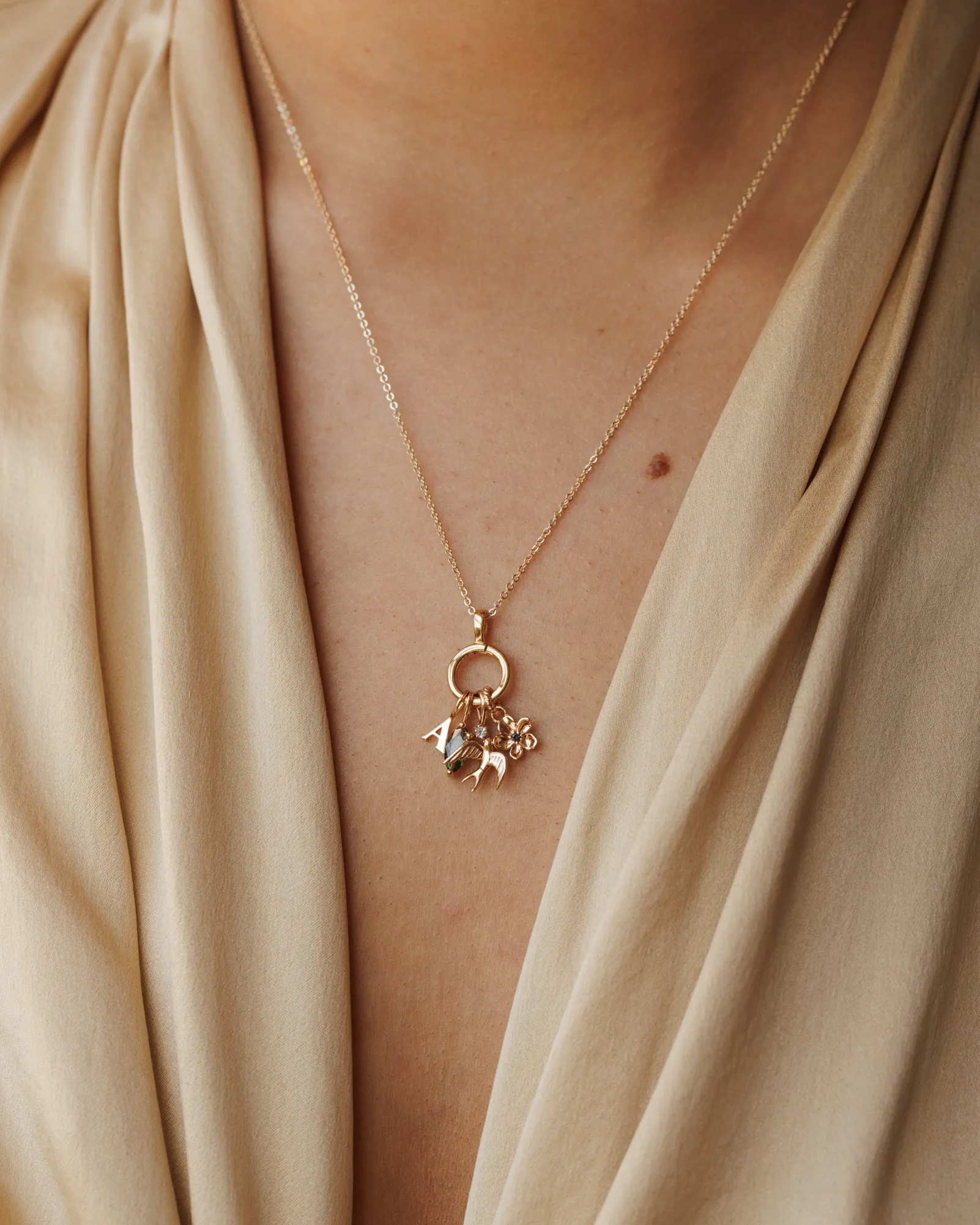 Solid Gold Charm Collector Necklace sold by GLDN product image thumbnail 2