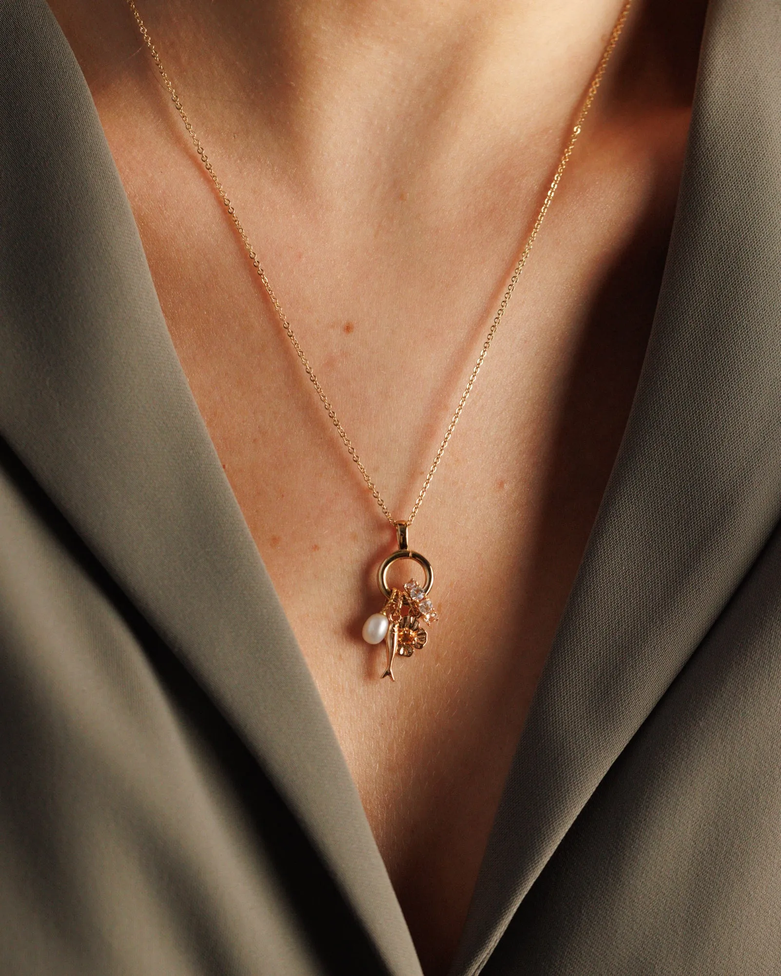 Solid Gold Charm Collector Necklace sold by GLDN product image thumbnail 4