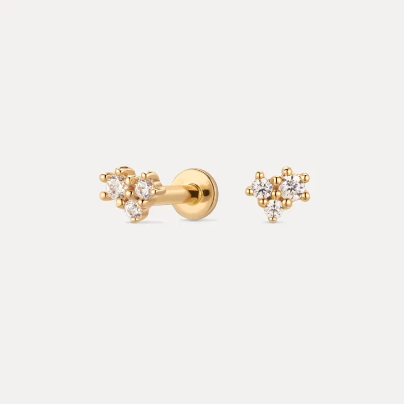 Star Cluster Diamond Flatback Studs sold by GLDN