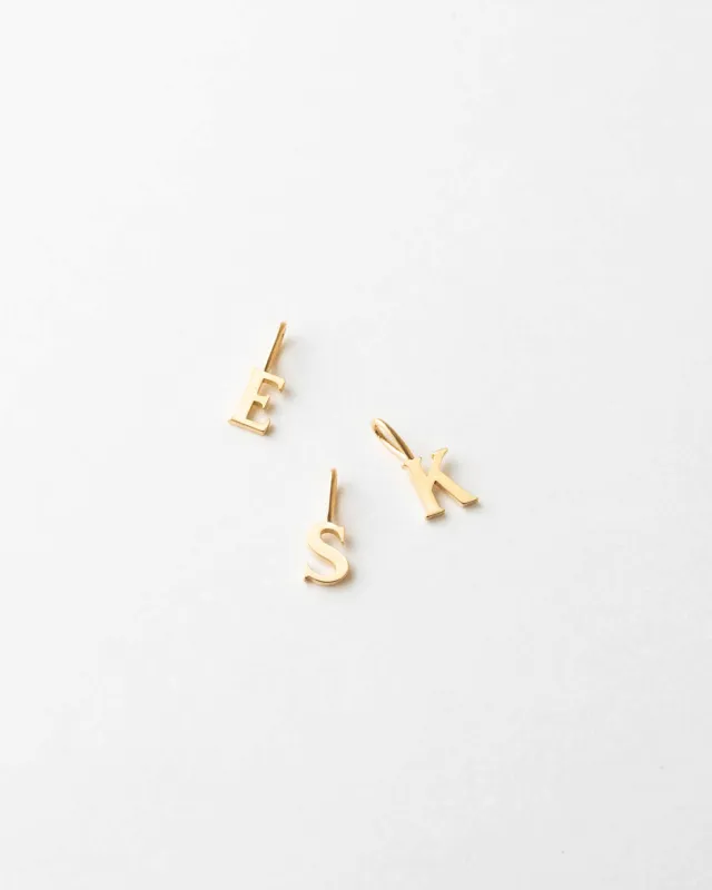 14k Serif Initial Pendant sold by GLDN