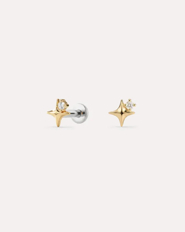 Celeste Diamond Flatback Studs sold by GLDN