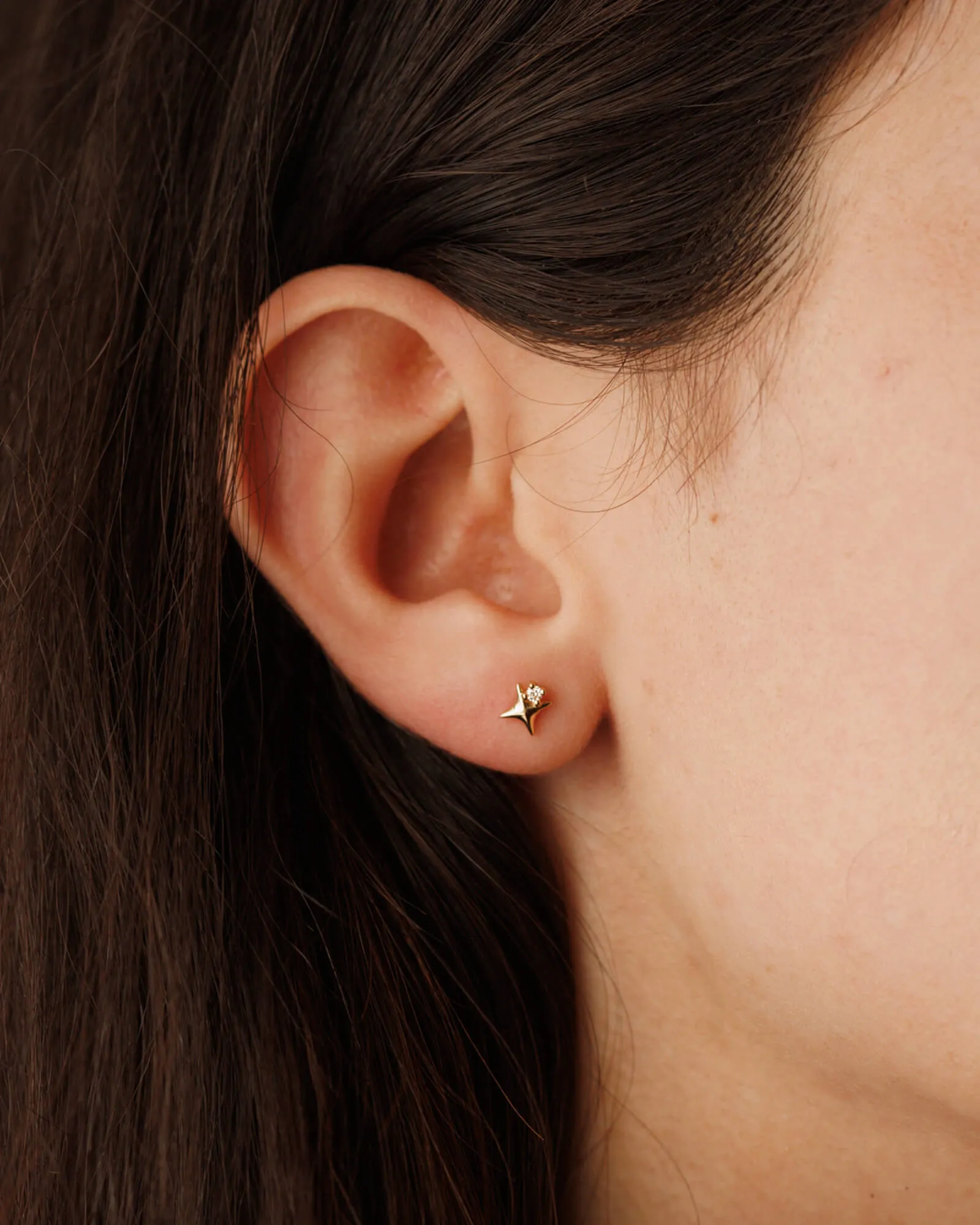Celeste Diamond Flatback Studs sold by GLDN product image thumbnail 2