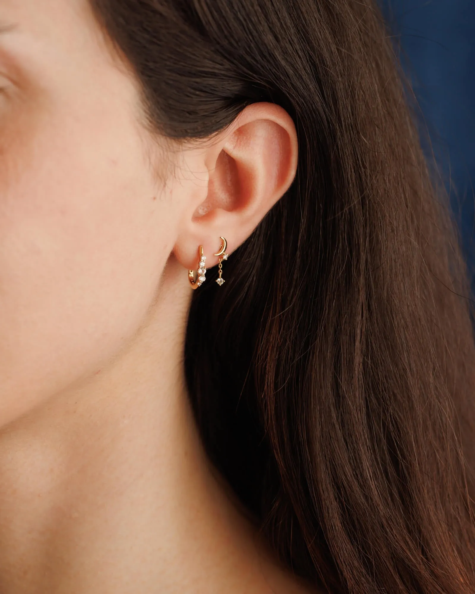 Luna Diamond Flatback Studs sold by GLDN product image thumbnail 4