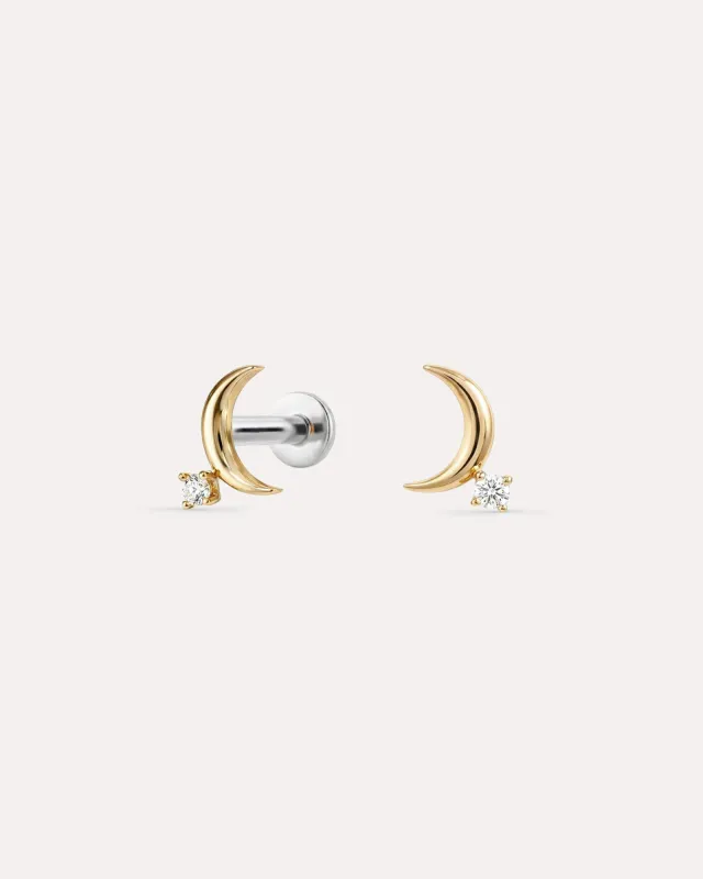 Luna Diamond Flatback Studs sold by GLDN