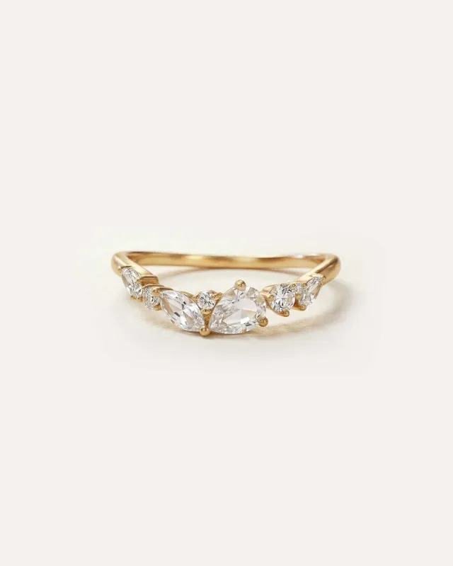 Fae White Sapphire Flow Ring made by GLDN