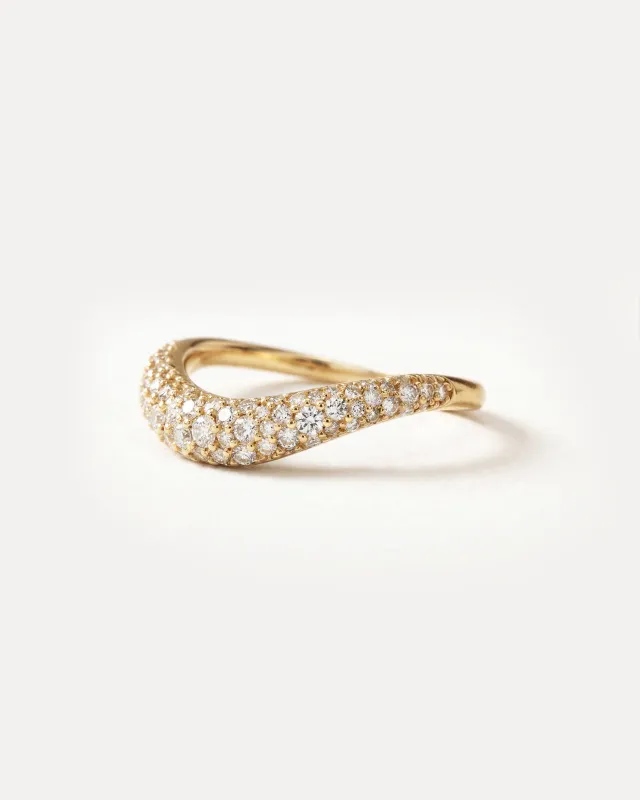 Diamond Pavé Flow Ring made by GLDN