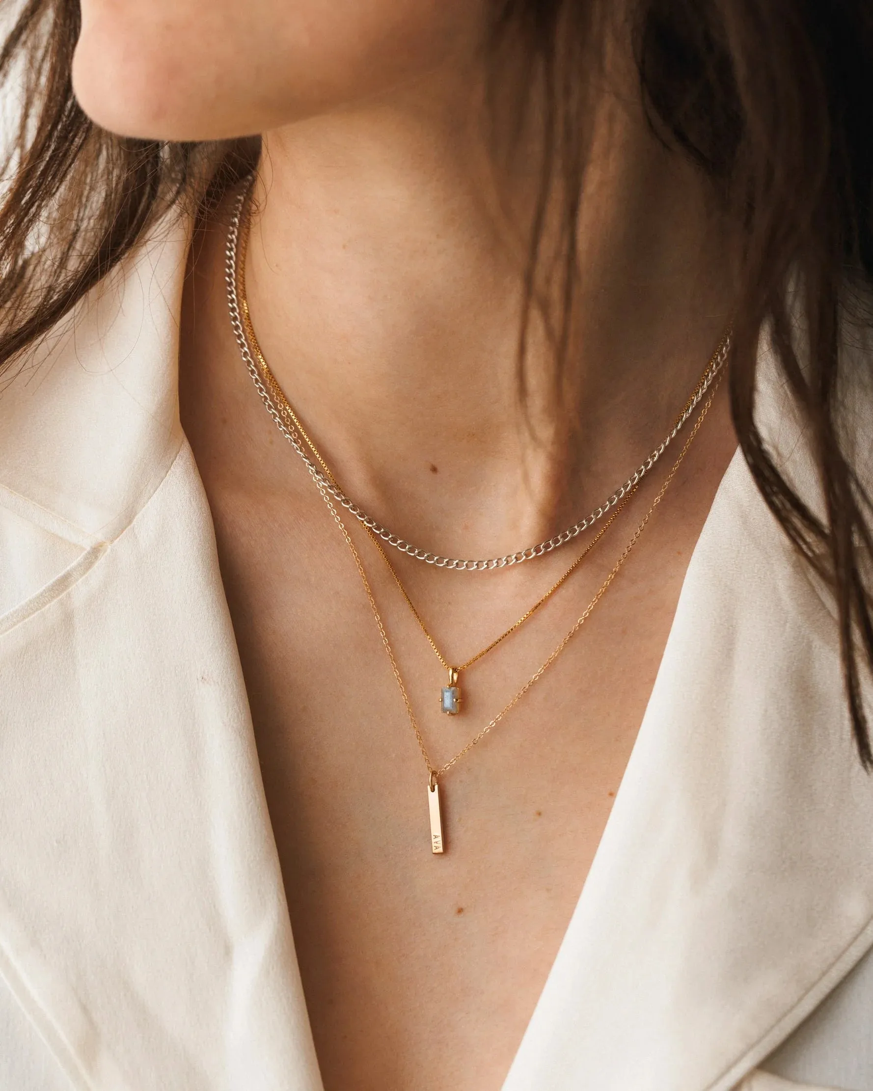 Labradorite Grand Baguette Pendant sold by GLDN product image thumbnail 4