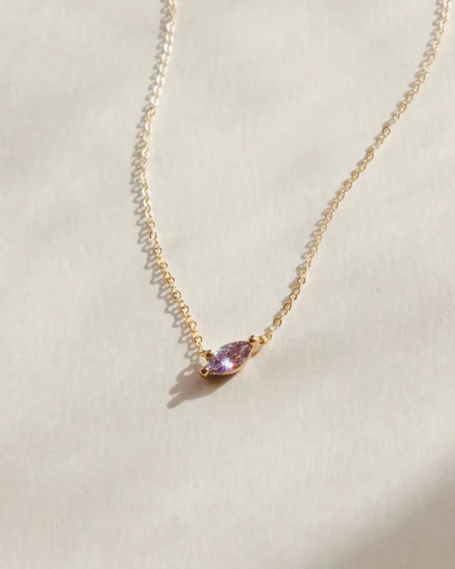 Aura Birthstone Marquise Necklace made by GLDN