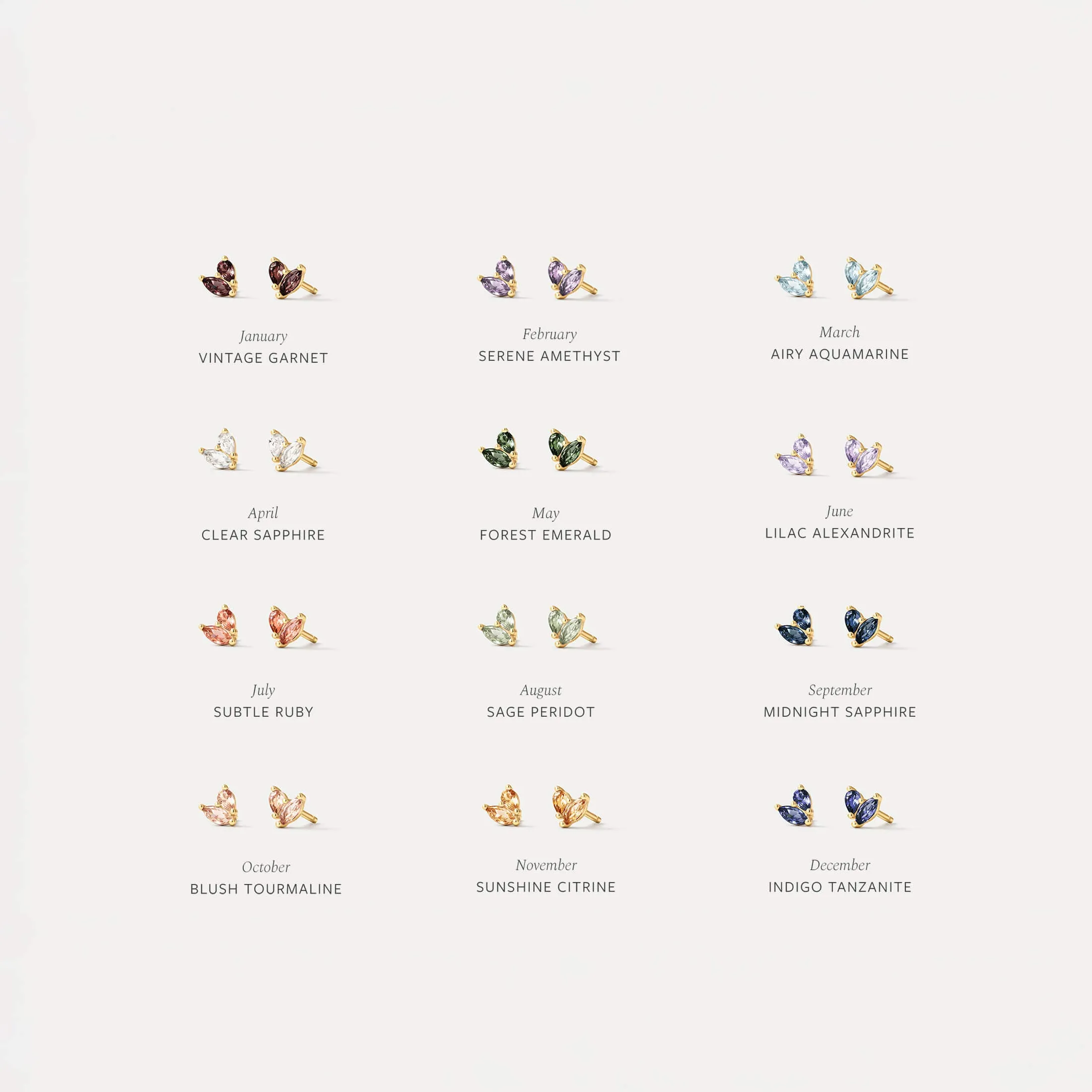 Aura Birthstone Duo Studs sold by GLDN product image thumbnail 4