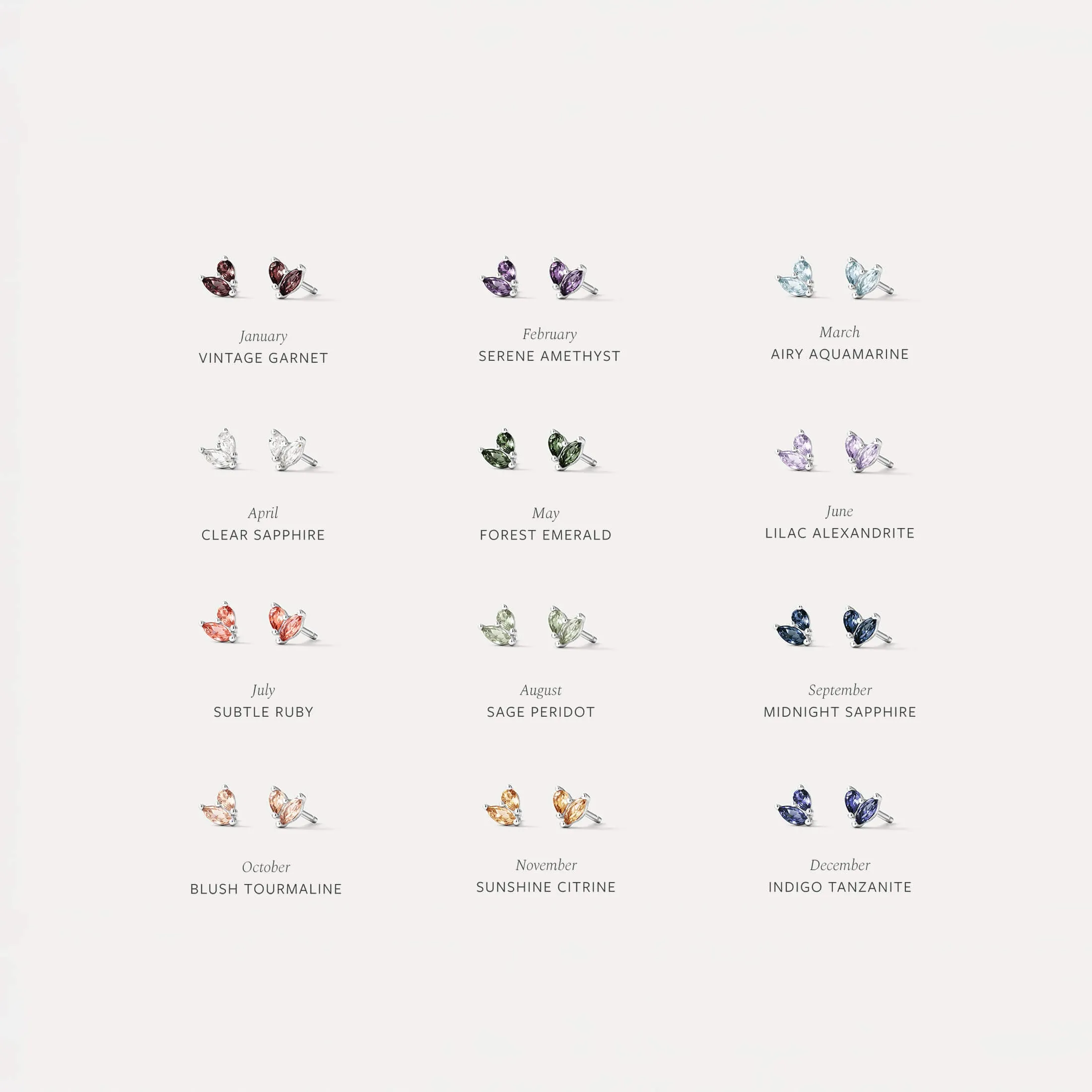 Aura Birthstone Duo Studs sold by GLDN product image thumbnail 5