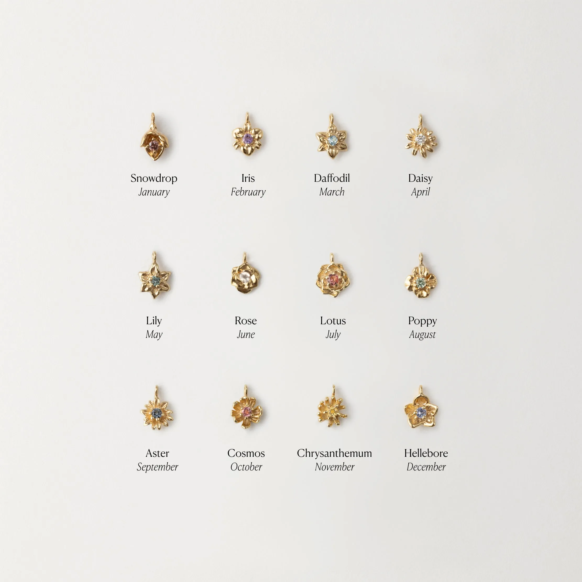 Birth Flower Solitaire Necklace sold by GLDN product image thumbnail 4