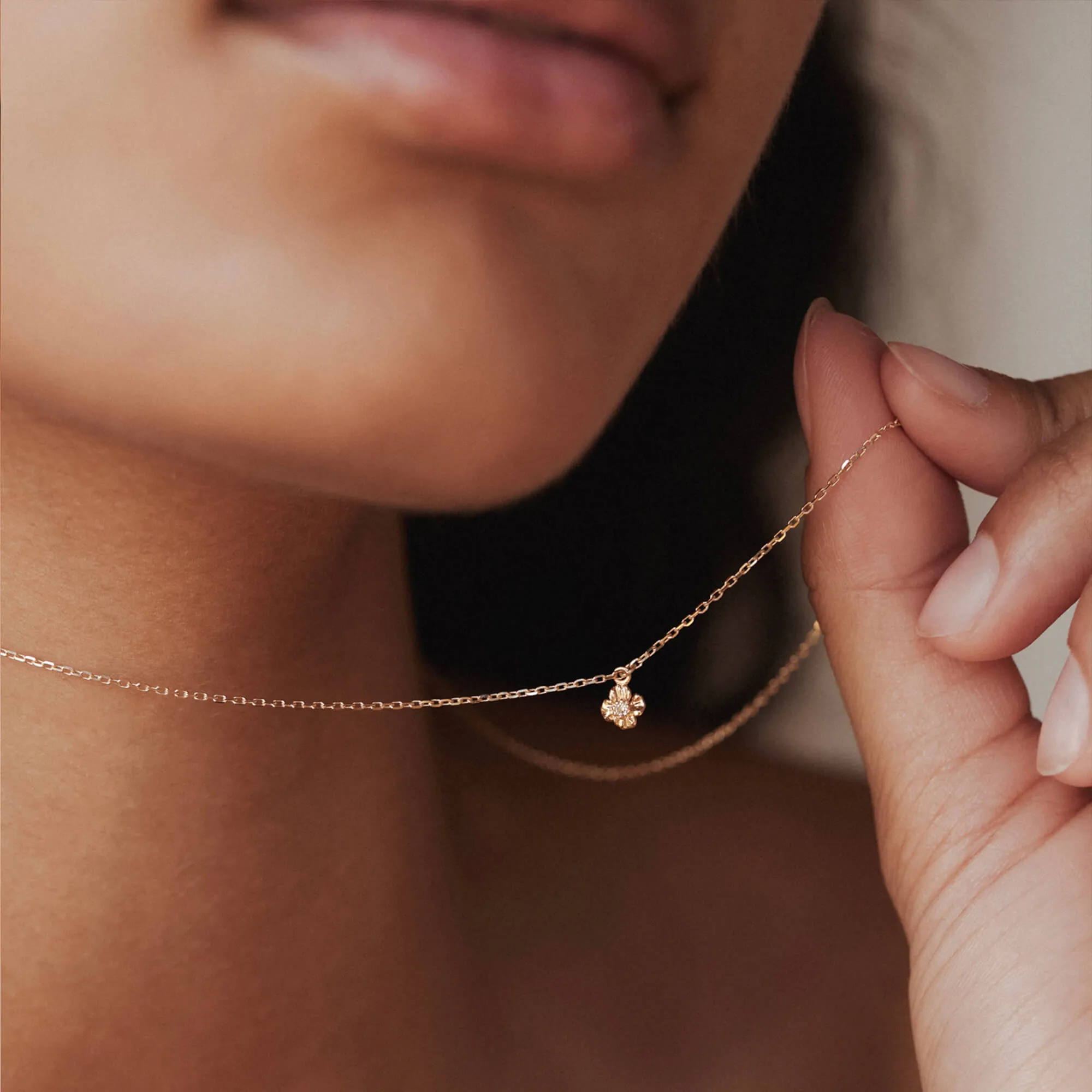 Birth Flower Solitaire Necklace sold by GLDN product image thumbnail 5