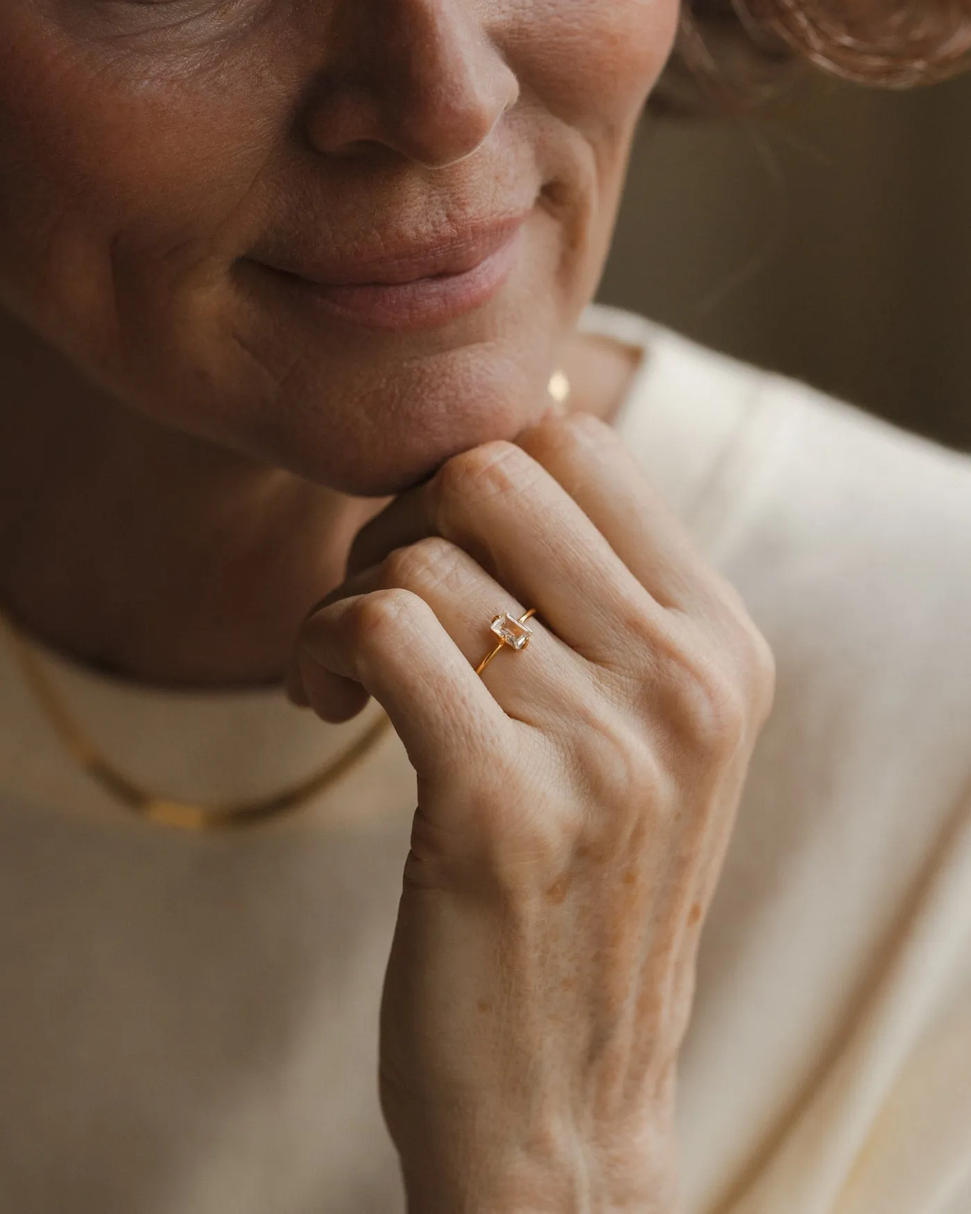 Sylvia White Sapphire Ring sold by GLDN product image thumbnail 4