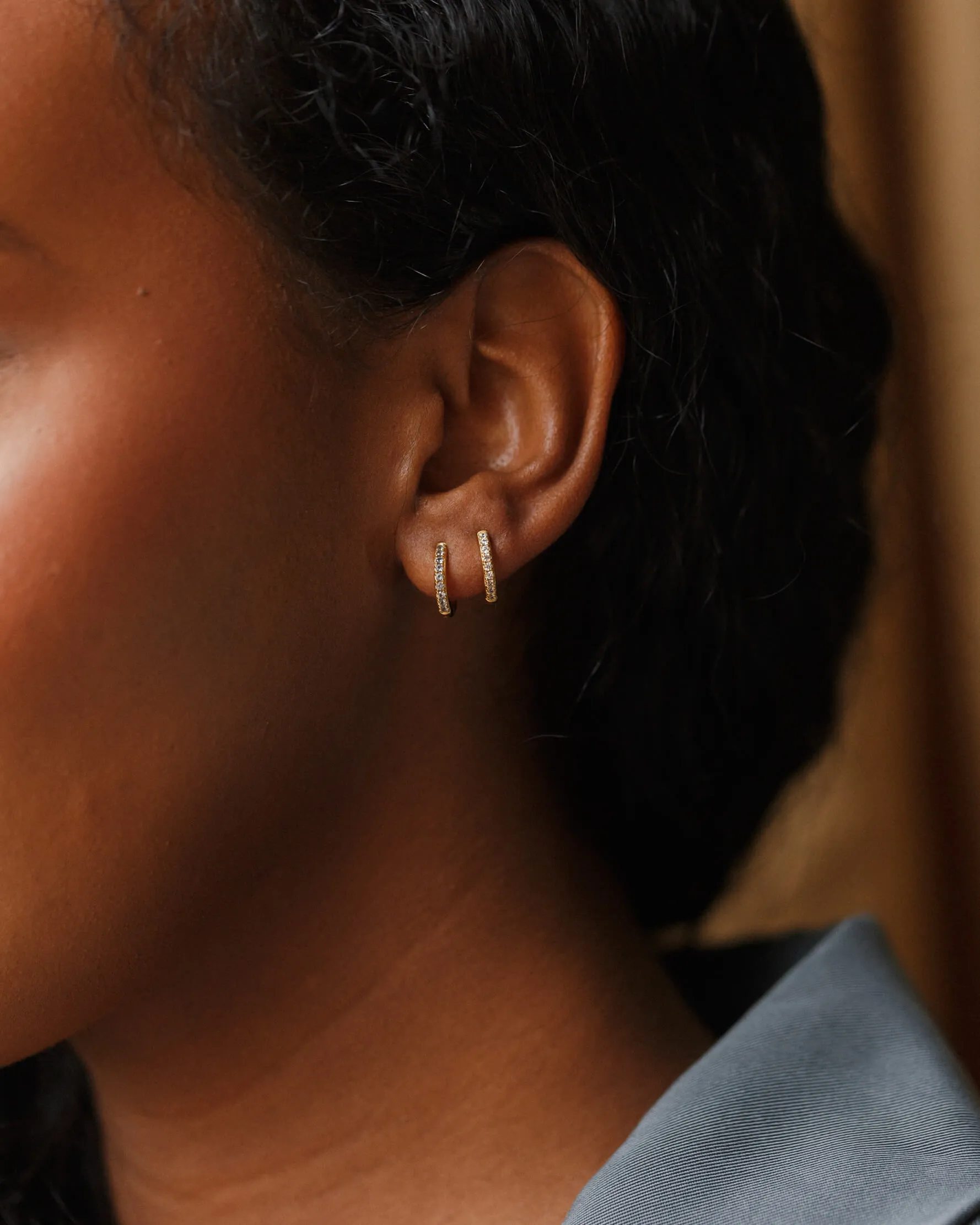 Gold Aura Birthstone Huggie Hoops sold by GLDN product image thumbnail 2