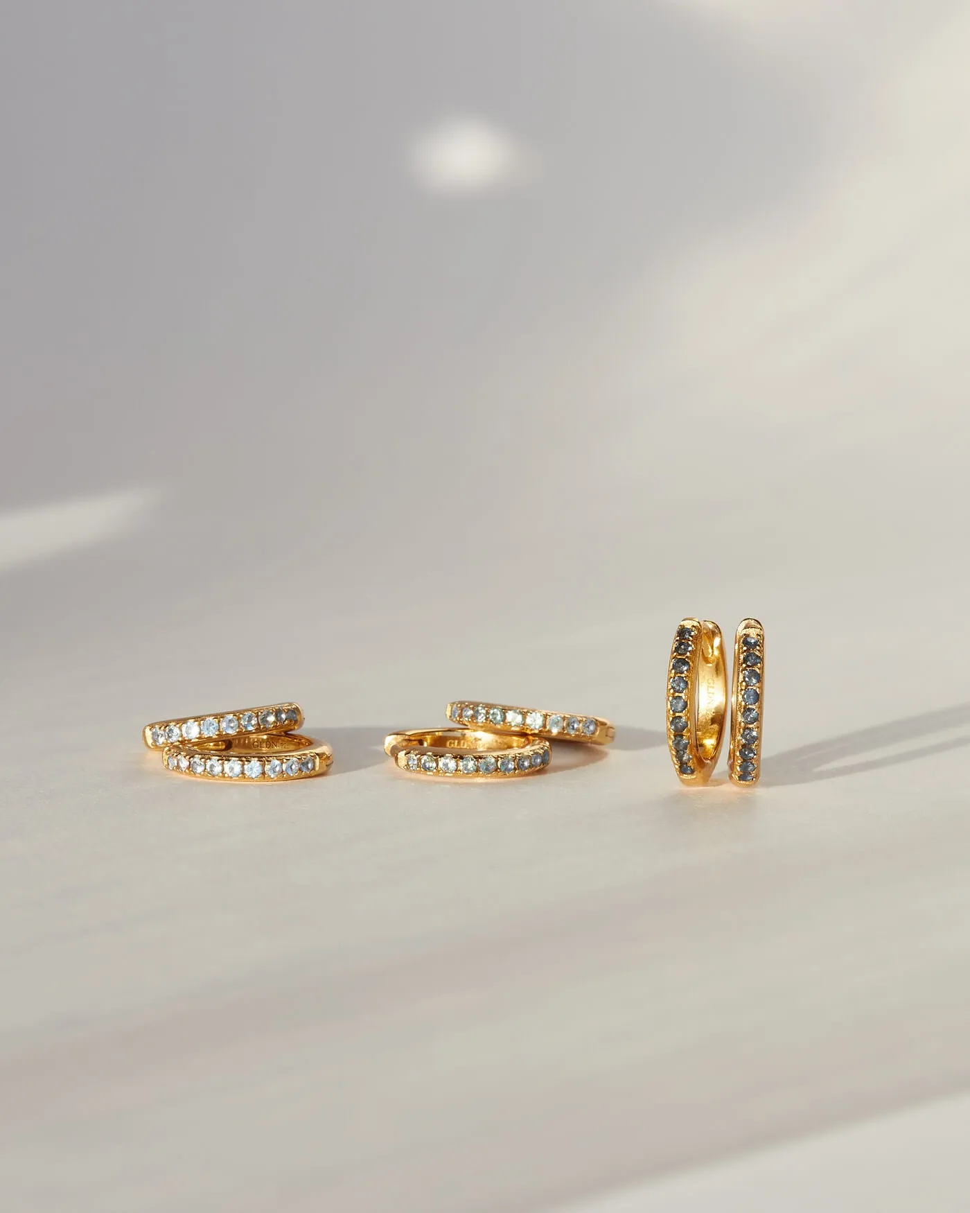 Gold Aura Birthstone Huggie Hoops sold by GLDN product image thumbnail 3