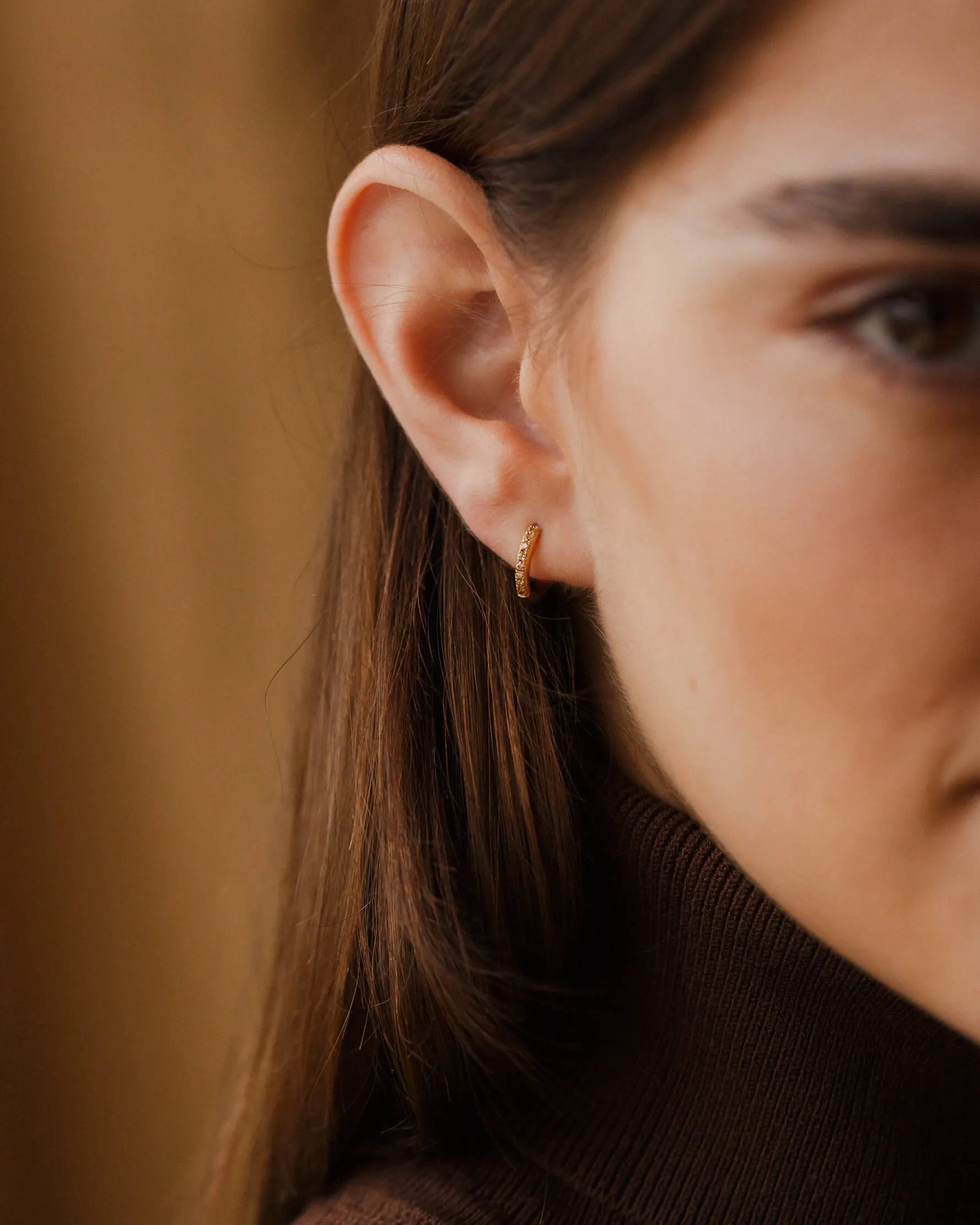 Gold Aura Birthstone Huggie Hoops sold by GLDN product image thumbnail 5