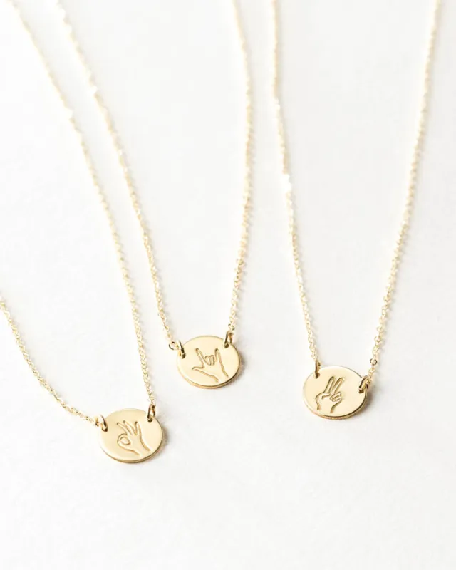 Hand Gestures Link Necklace sold by GLDN