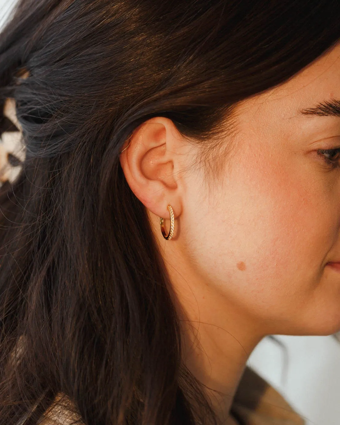 Octavia White Sapphire Hoops sold by GLDN product image thumbnail 2