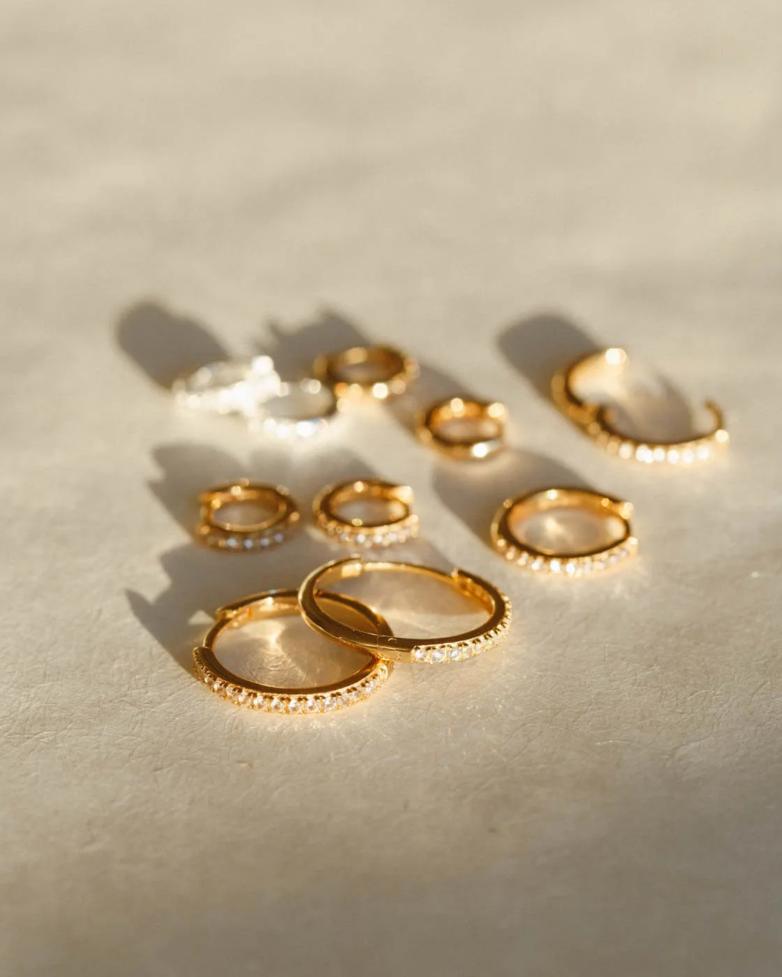 Ophelia White Sapphire Hoops sold by GLDN product image thumbnail 3