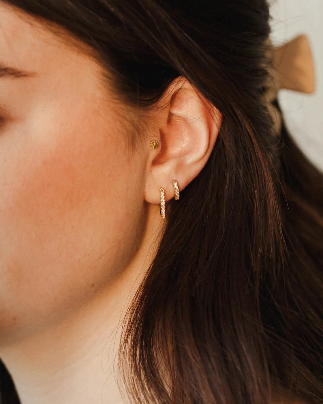 Ophelia White Sapphire Hoops sold by GLDN product image thumbnail 2