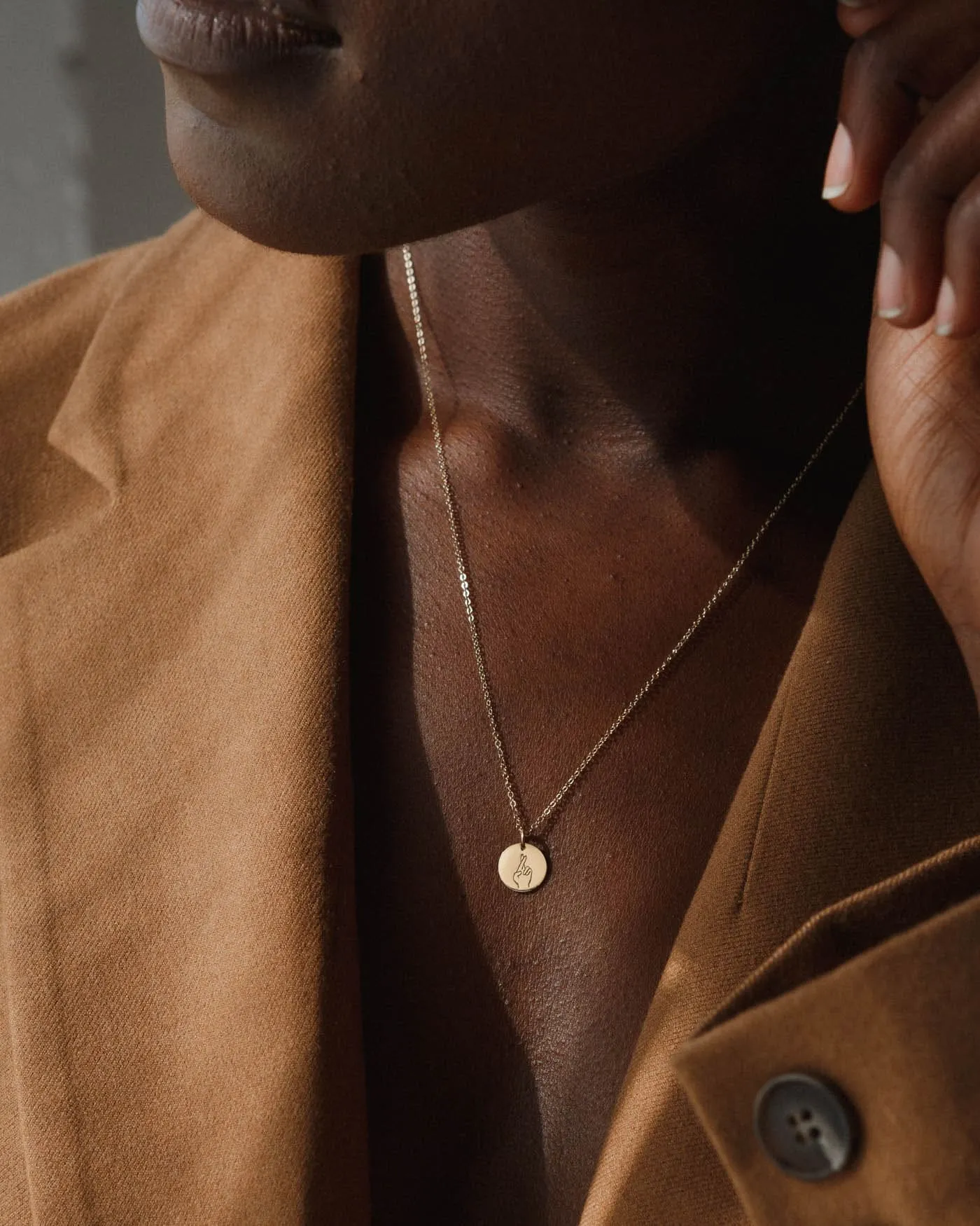 Fingers Crossed Necklace sold by GLDN product image thumbnail 5