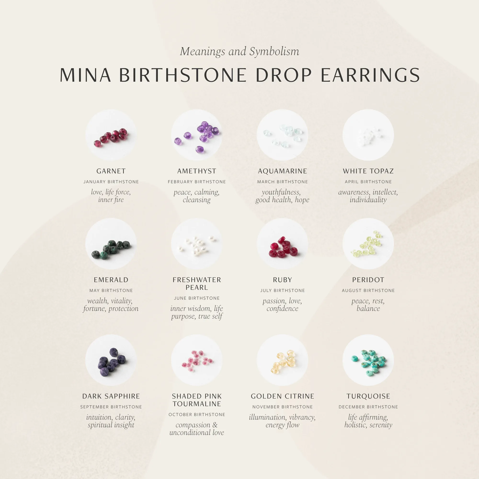 Mina Birthstone Drop Earrings sold by GLDN product image thumbnail 5